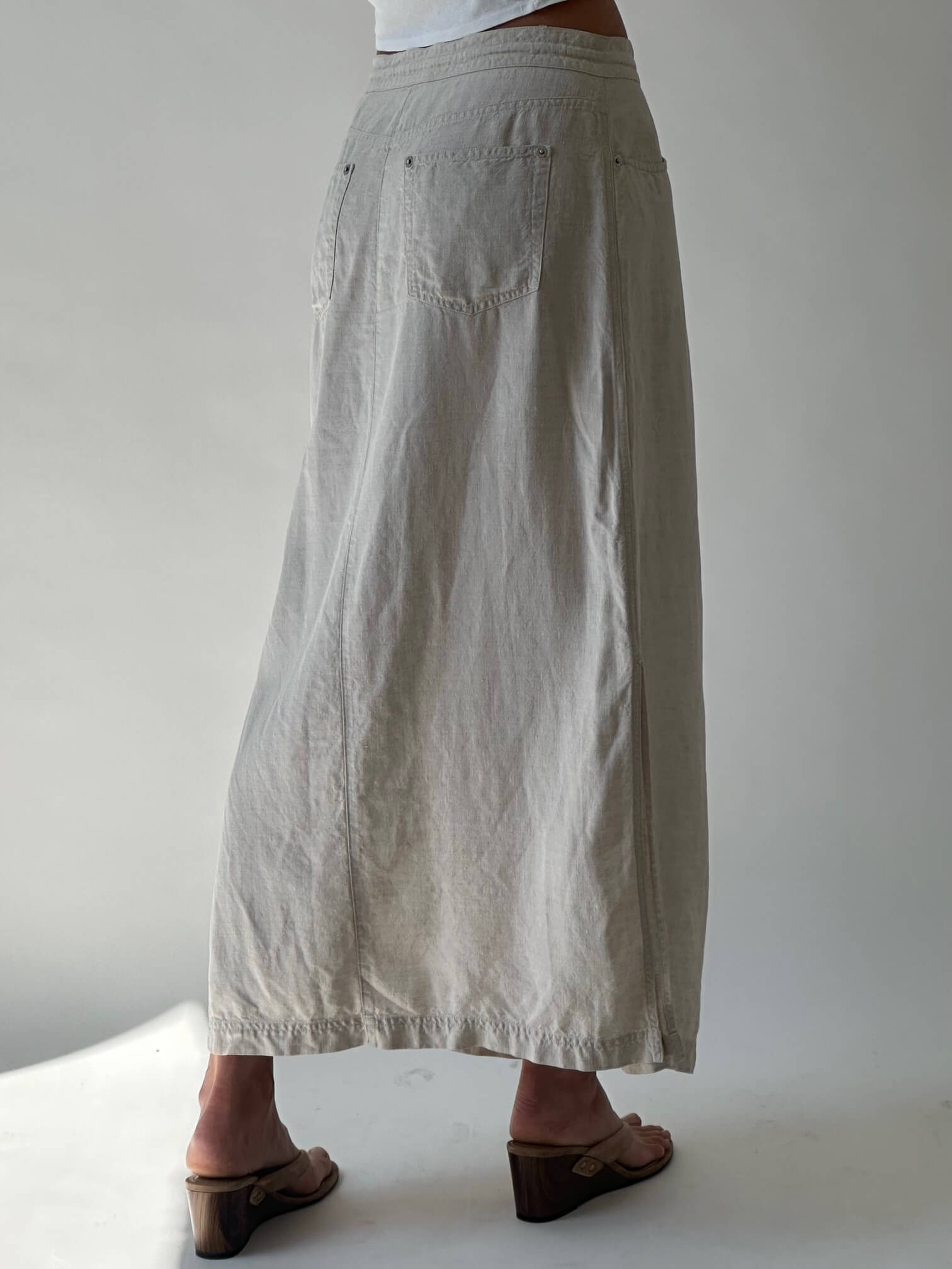 Vintage DKNY JEANS Linen Maxi Skirt | M