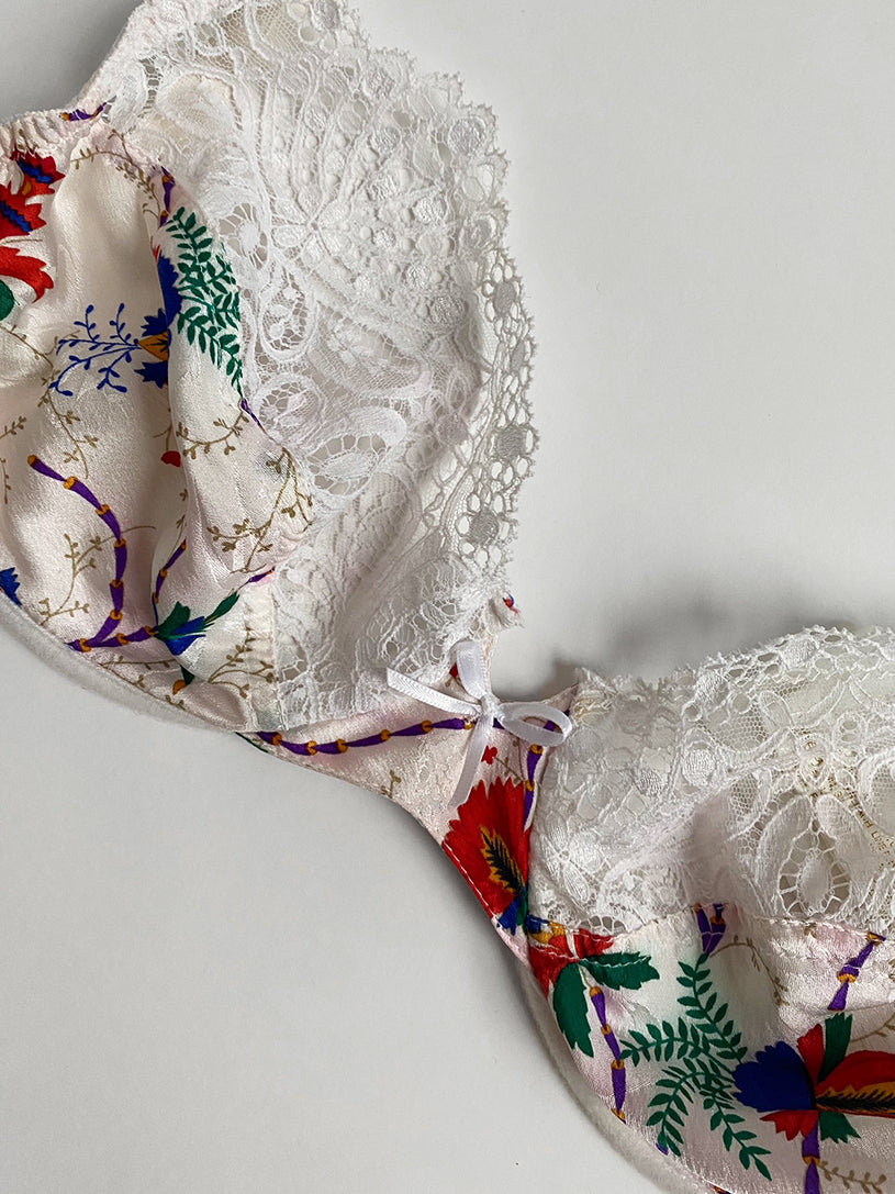 Vintage Silk Lace Bra | 34C