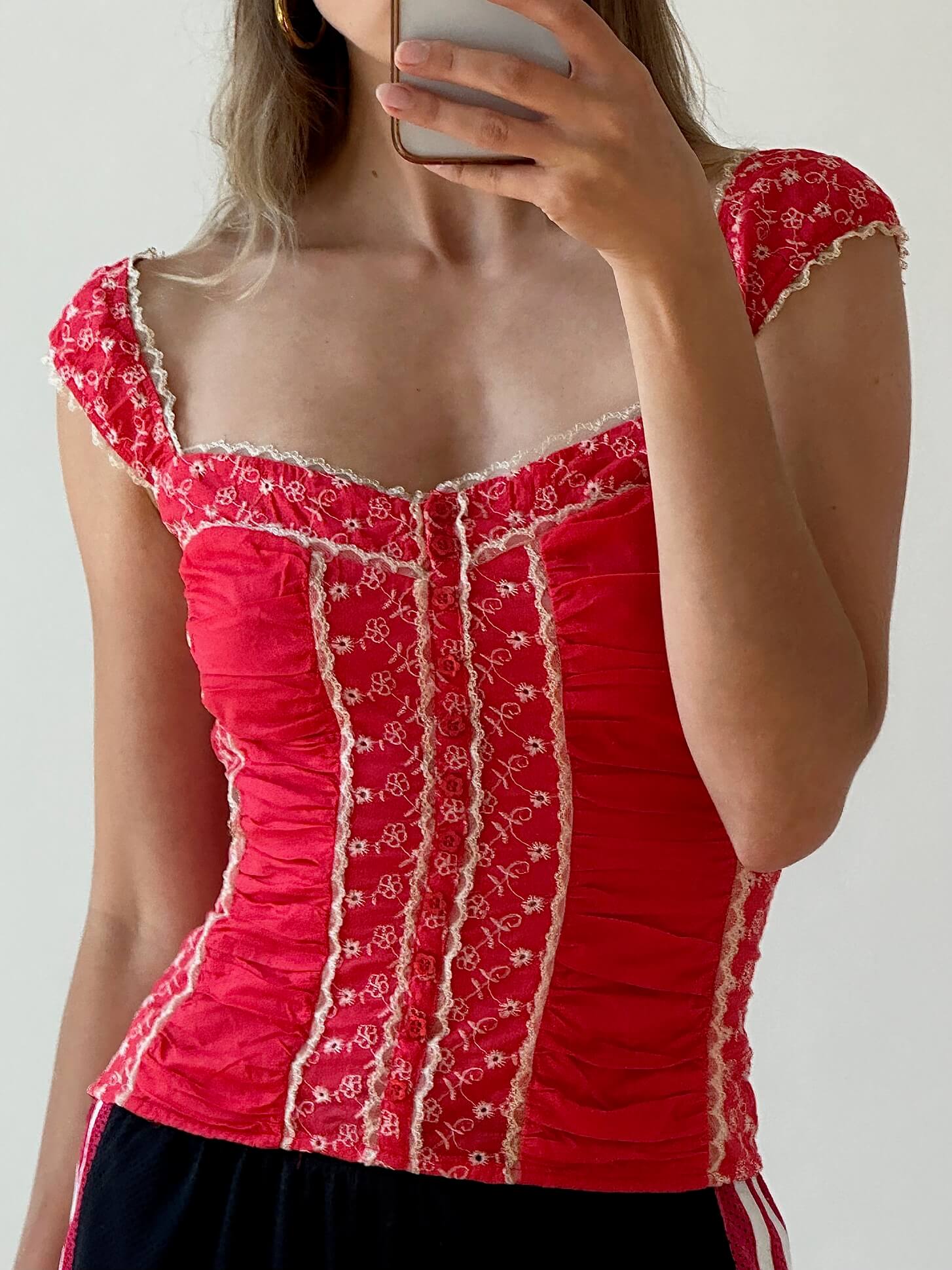 Vintage Embroidered Lace Bustier | M