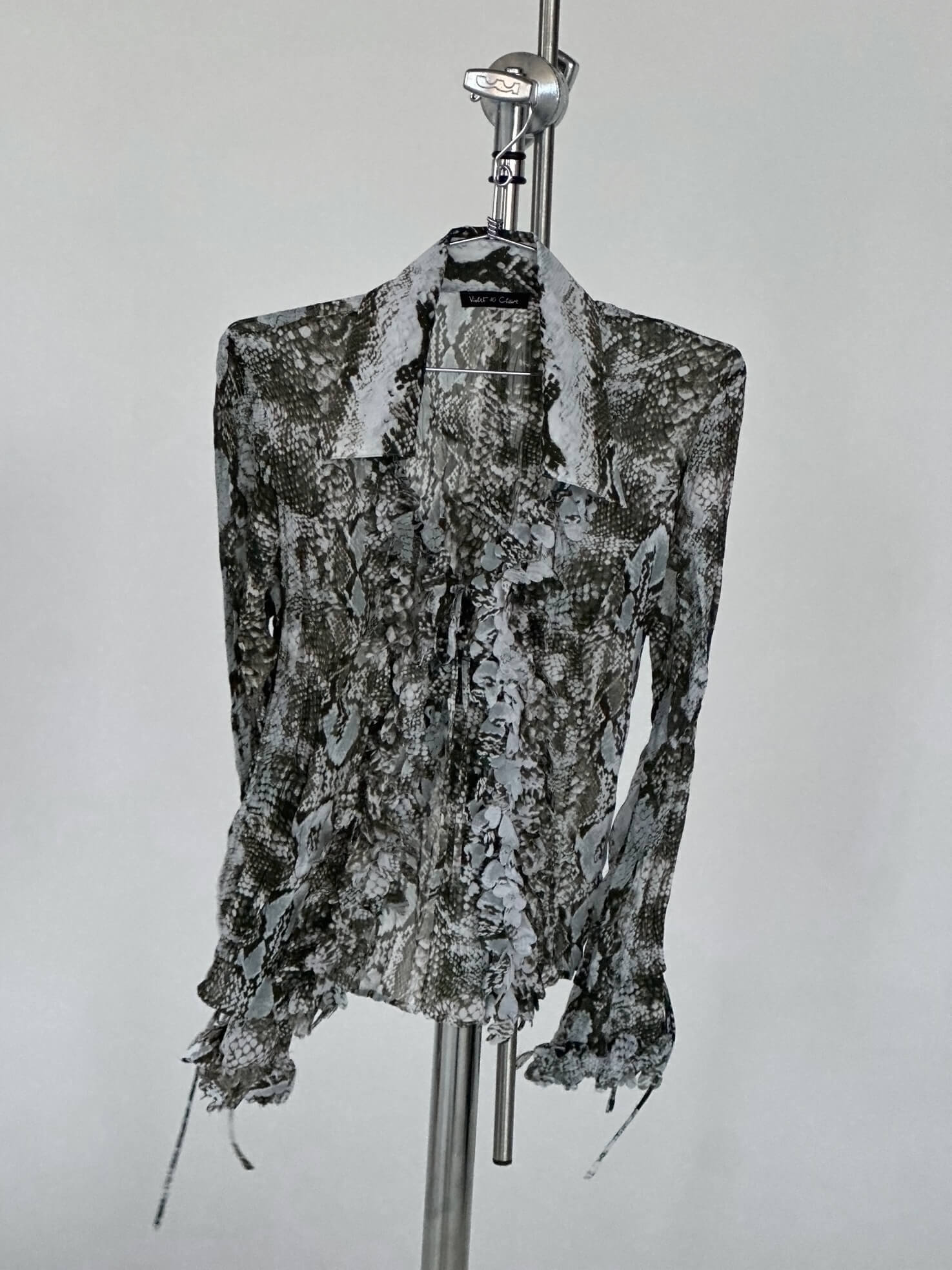 Vintage Pleated Python Confetti Blouse | S/M