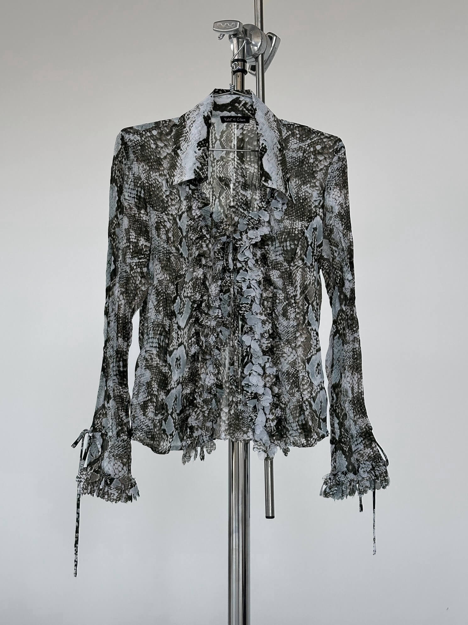 Vintage Pleated Python Confetti Blouse | S/M