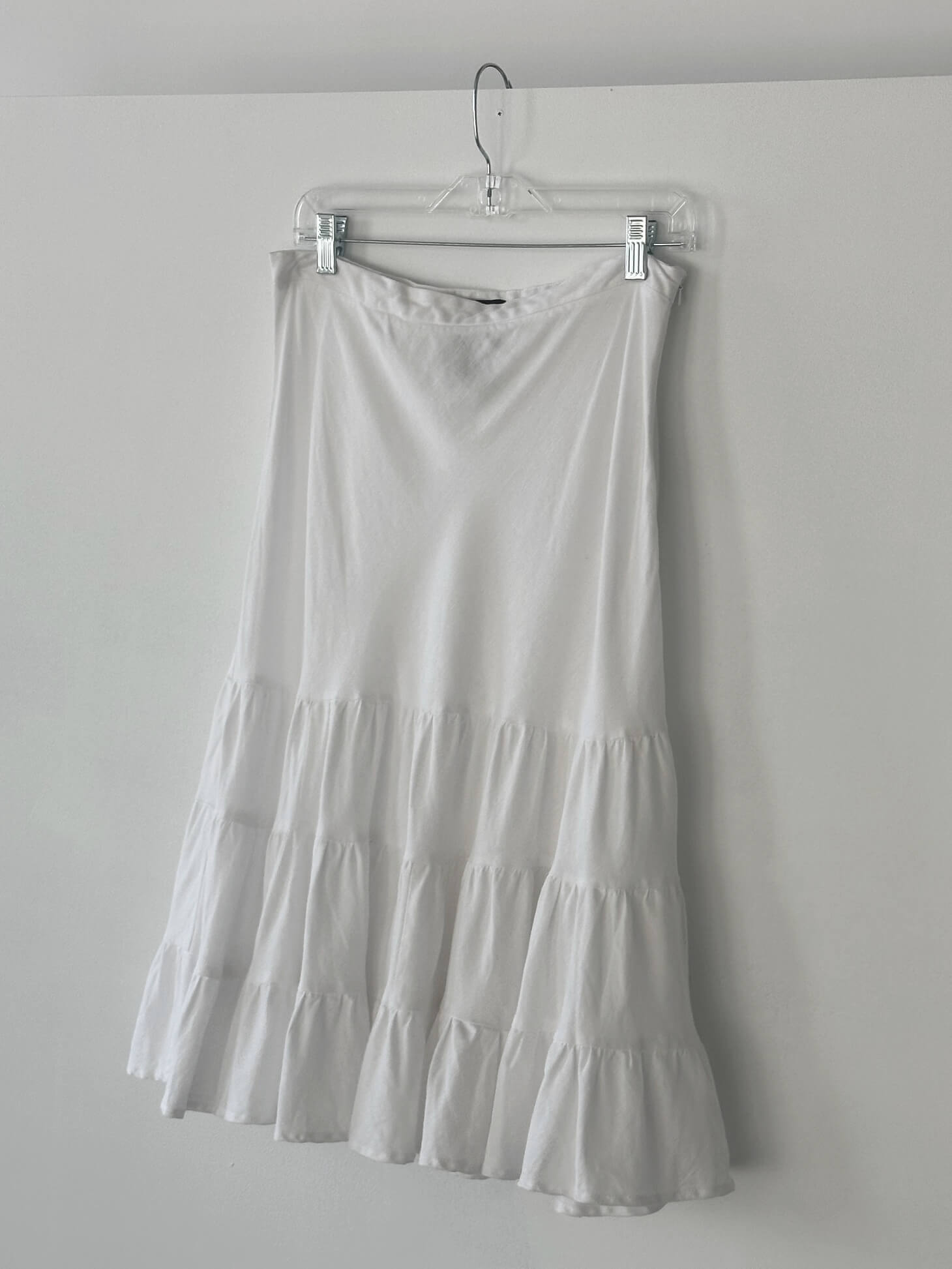 Vintage Linen Ruffled Midi Skirt | 7/8