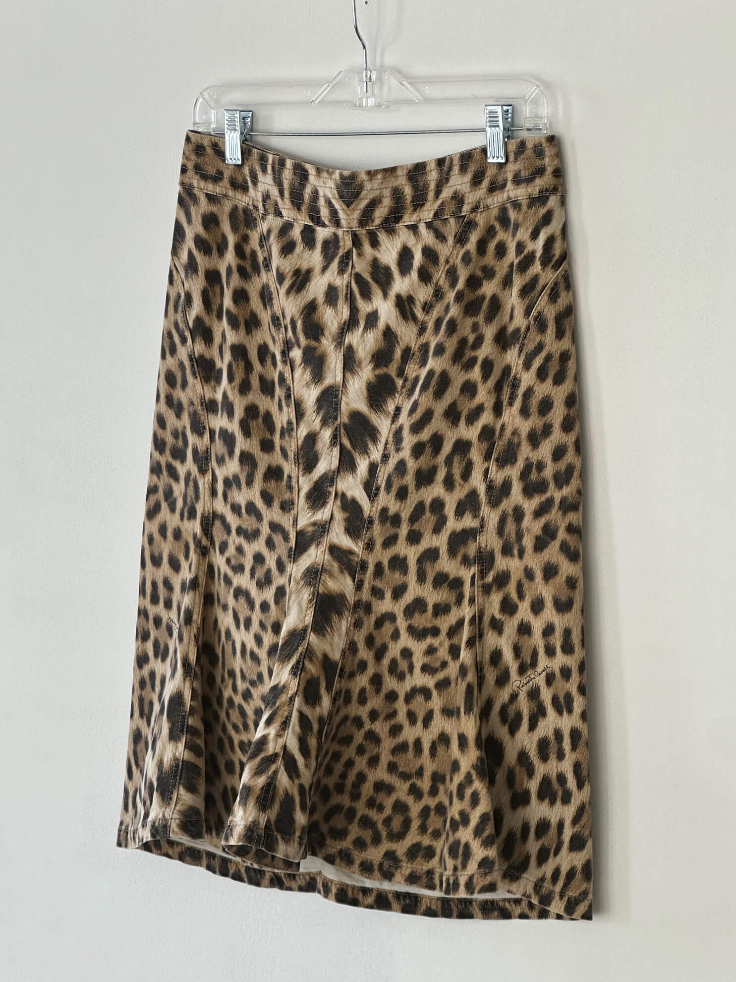Vintage ROBERTO CAVALLI Leopard Print Skirt | 42/M