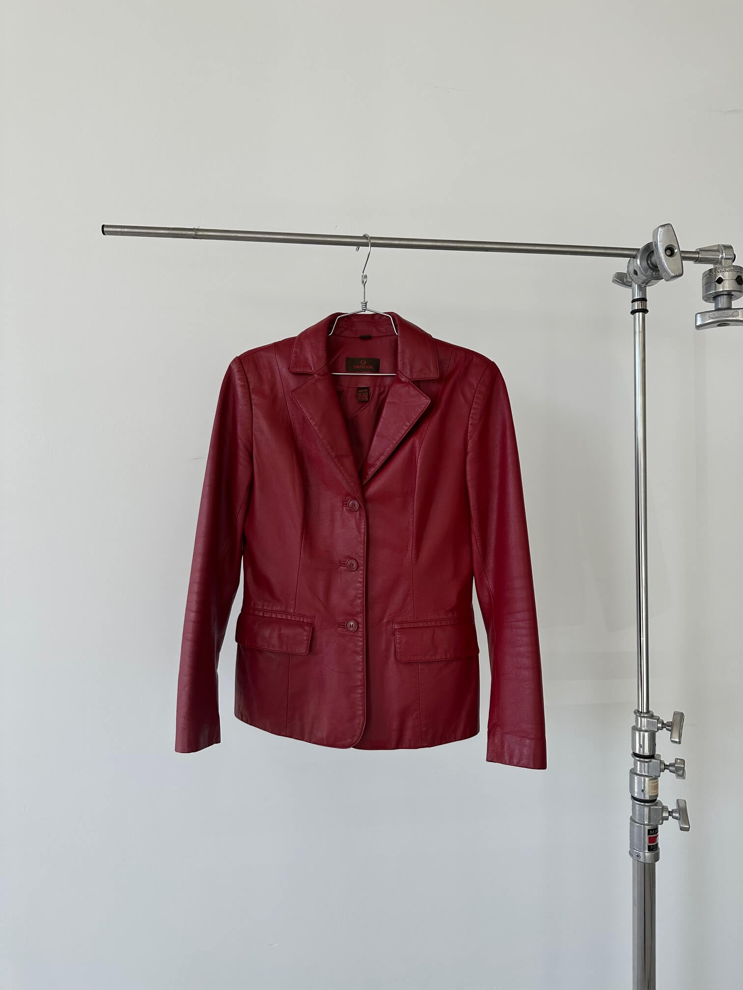 Vintage DANIER Crimson Leather Blazer | XS/S