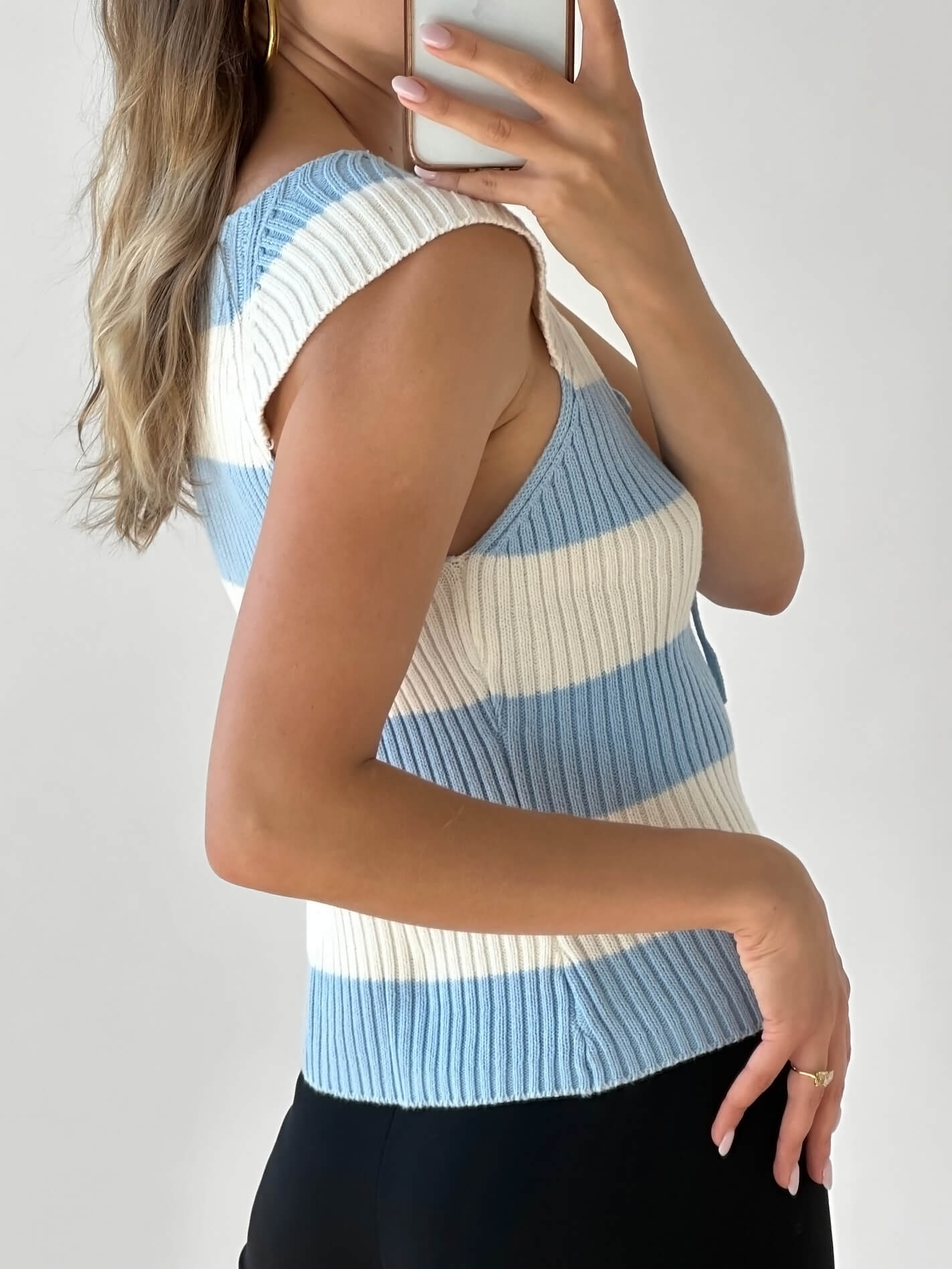Vintage Striped Cable Knit Top | M