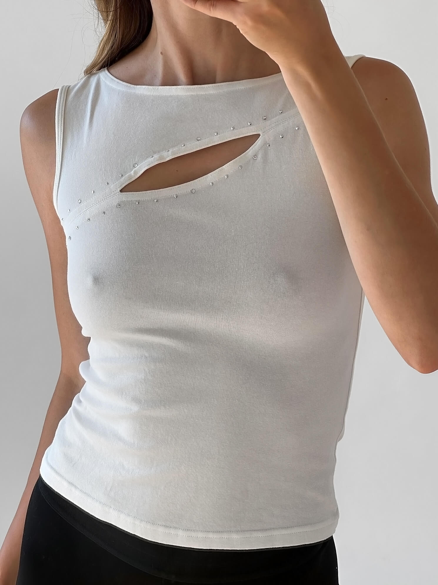 Vintage Cutout Diamanté Tank | S/M