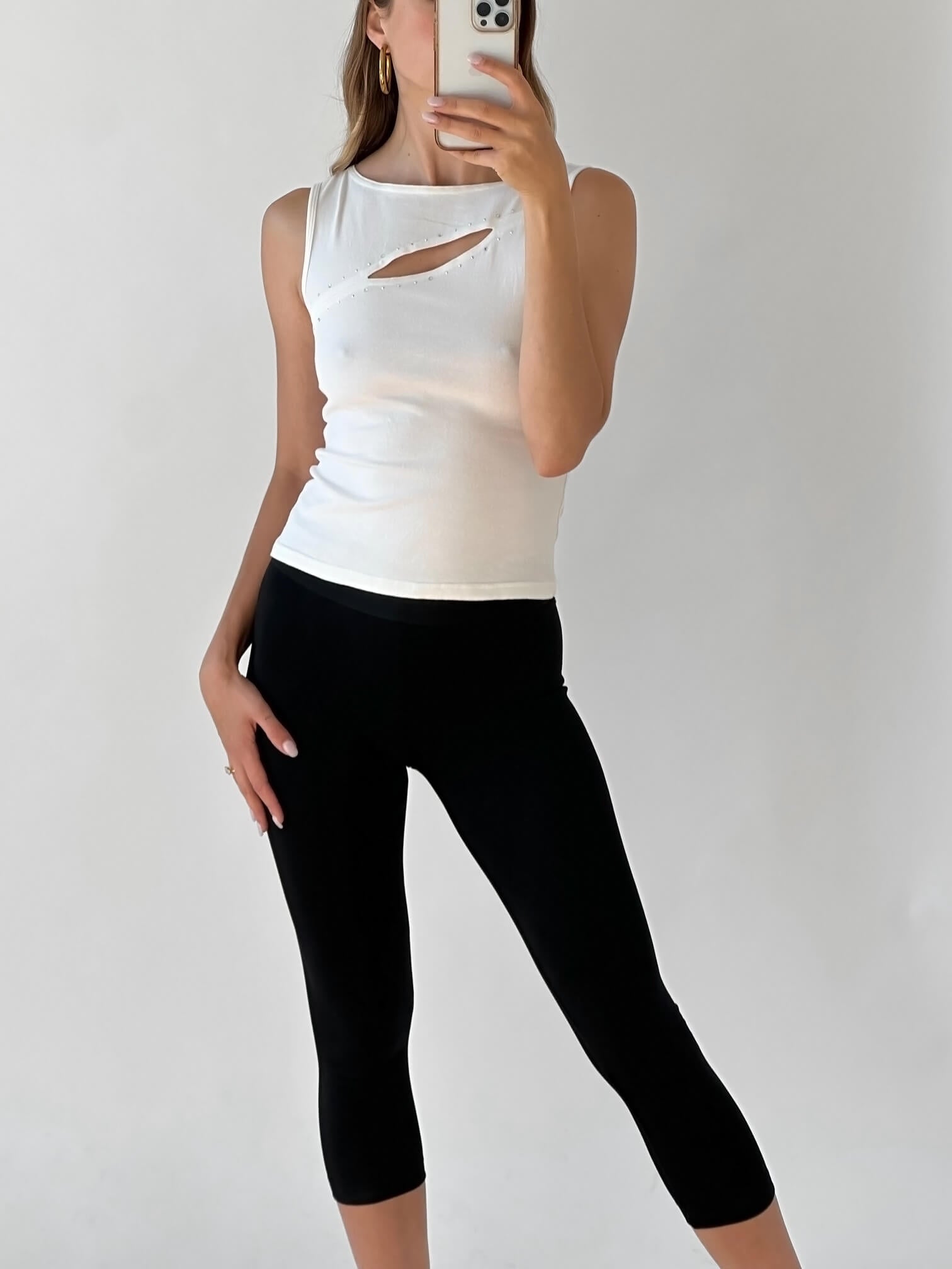 Vintage Cutout Diamanté Tank | S/M