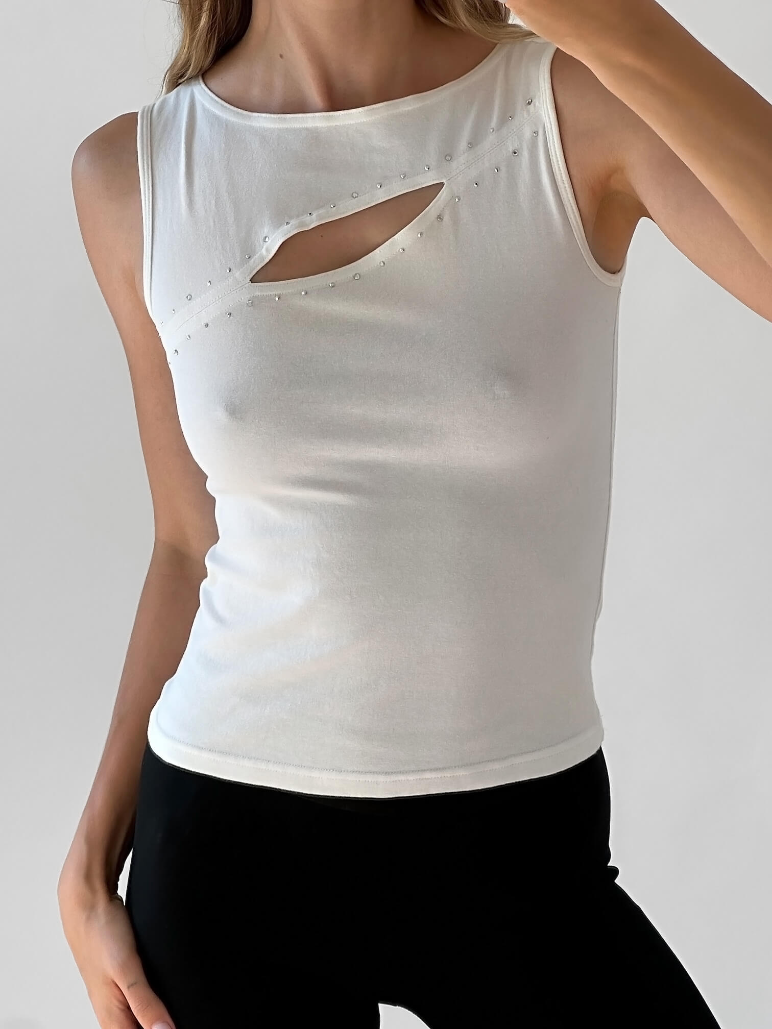 Vintage Cutout Diamanté Tank | S/M