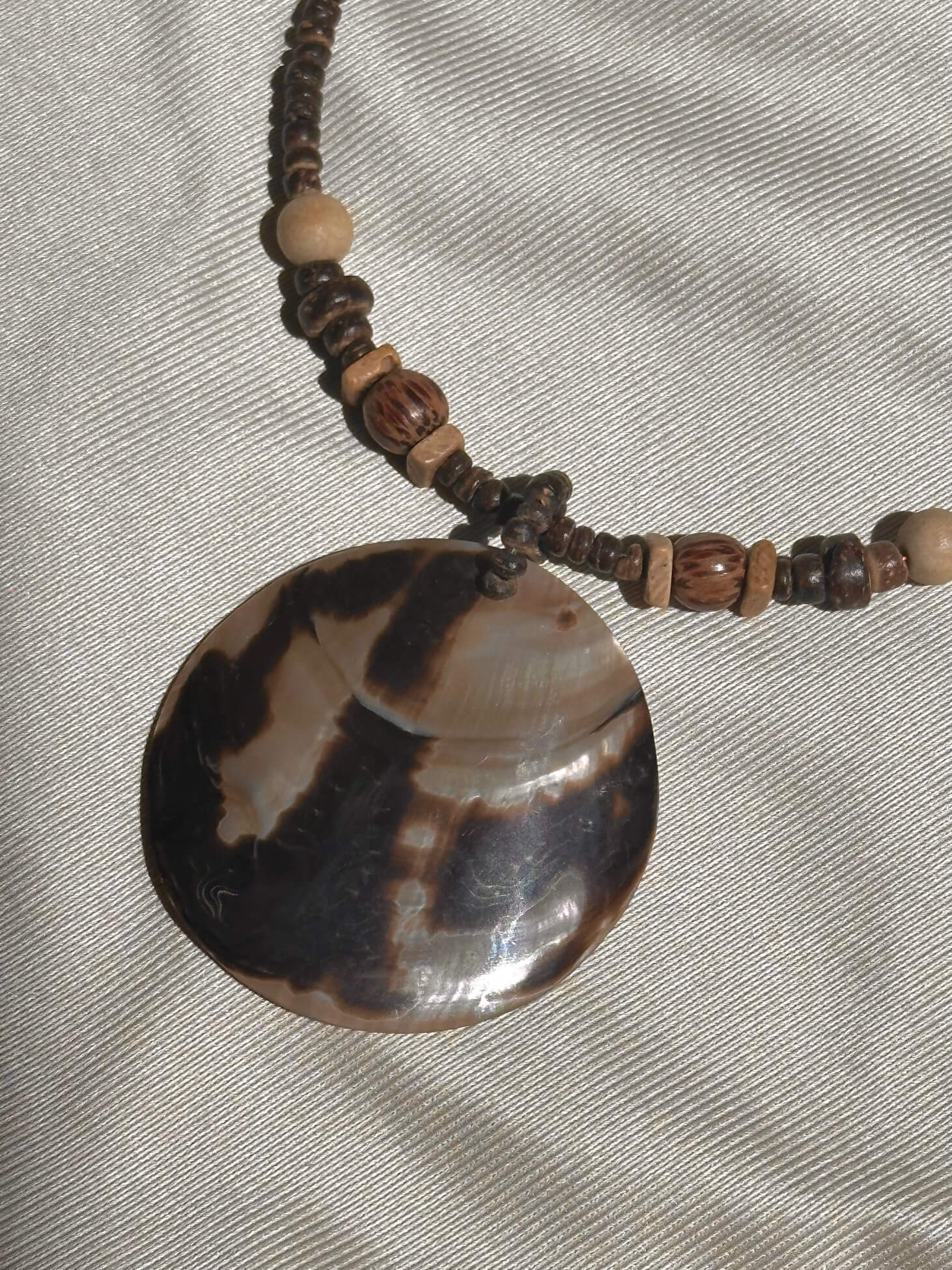 Vintage Seashell Medallion Beaded Choker