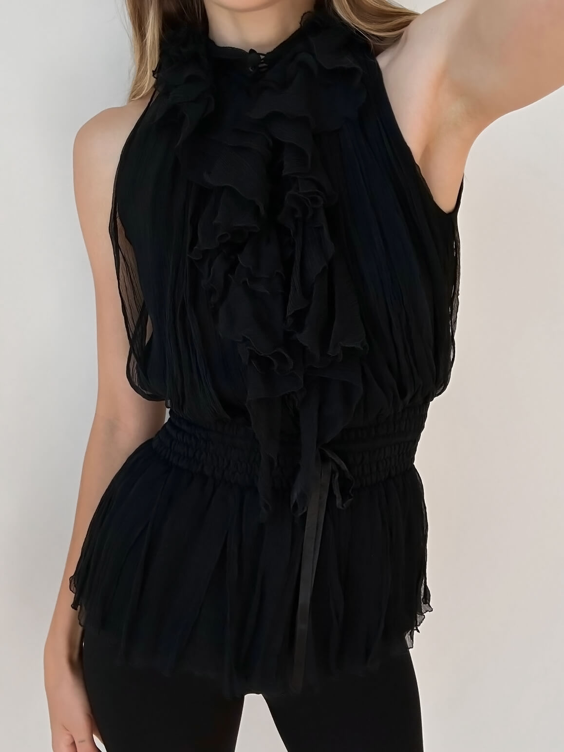 ROBERT RODRIGUEZ Ruffled Silk Top | 2/4