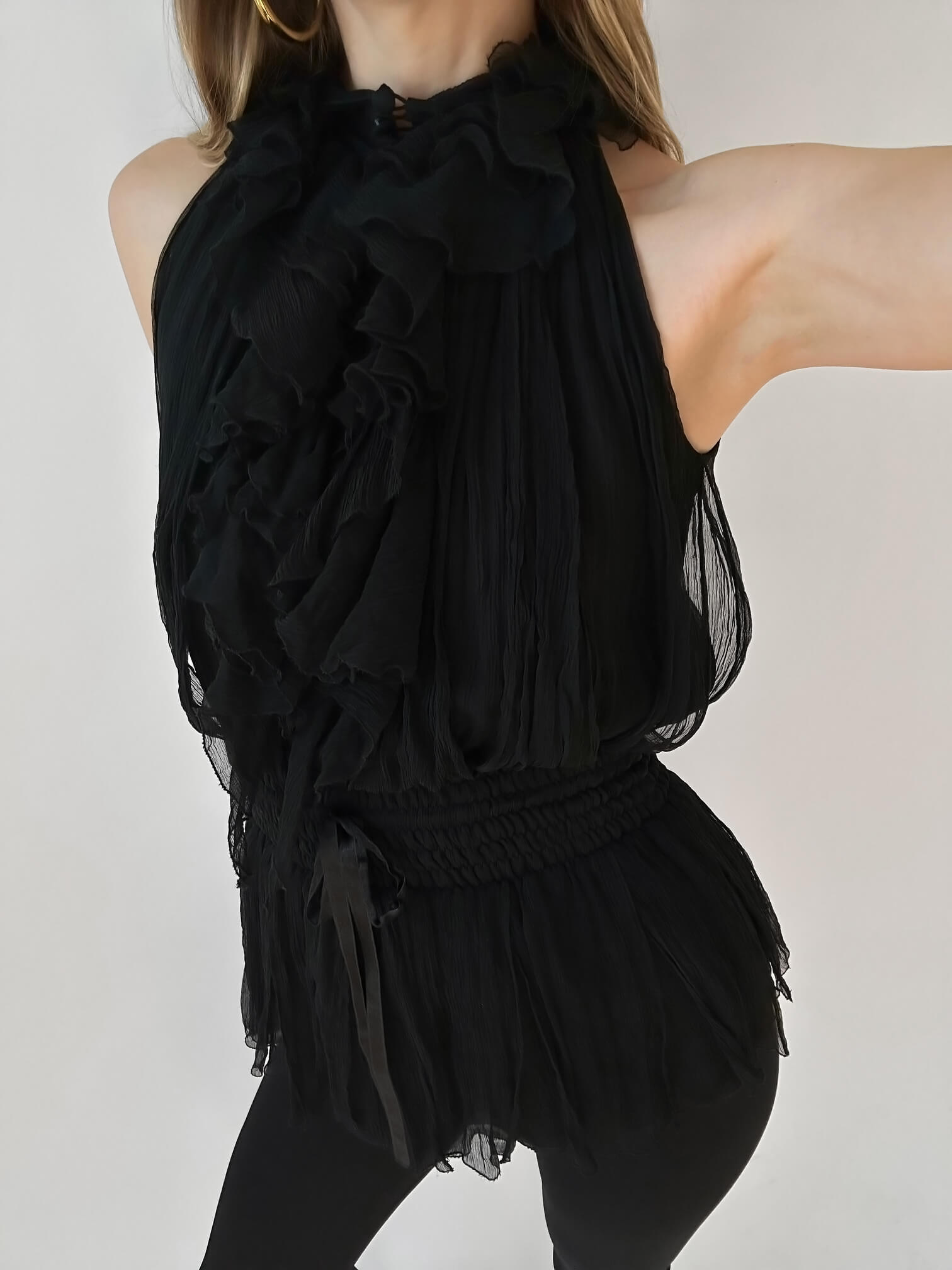 ROBERT RODRIGUEZ Ruffled Silk Top | 2/4