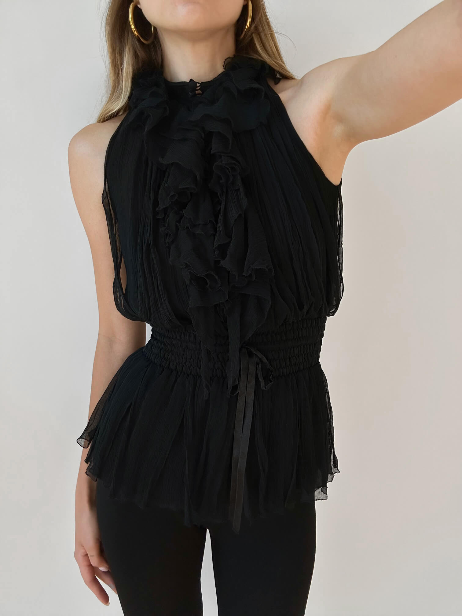 ROBERT RODRIGUEZ Ruffled Silk Top | 2/4