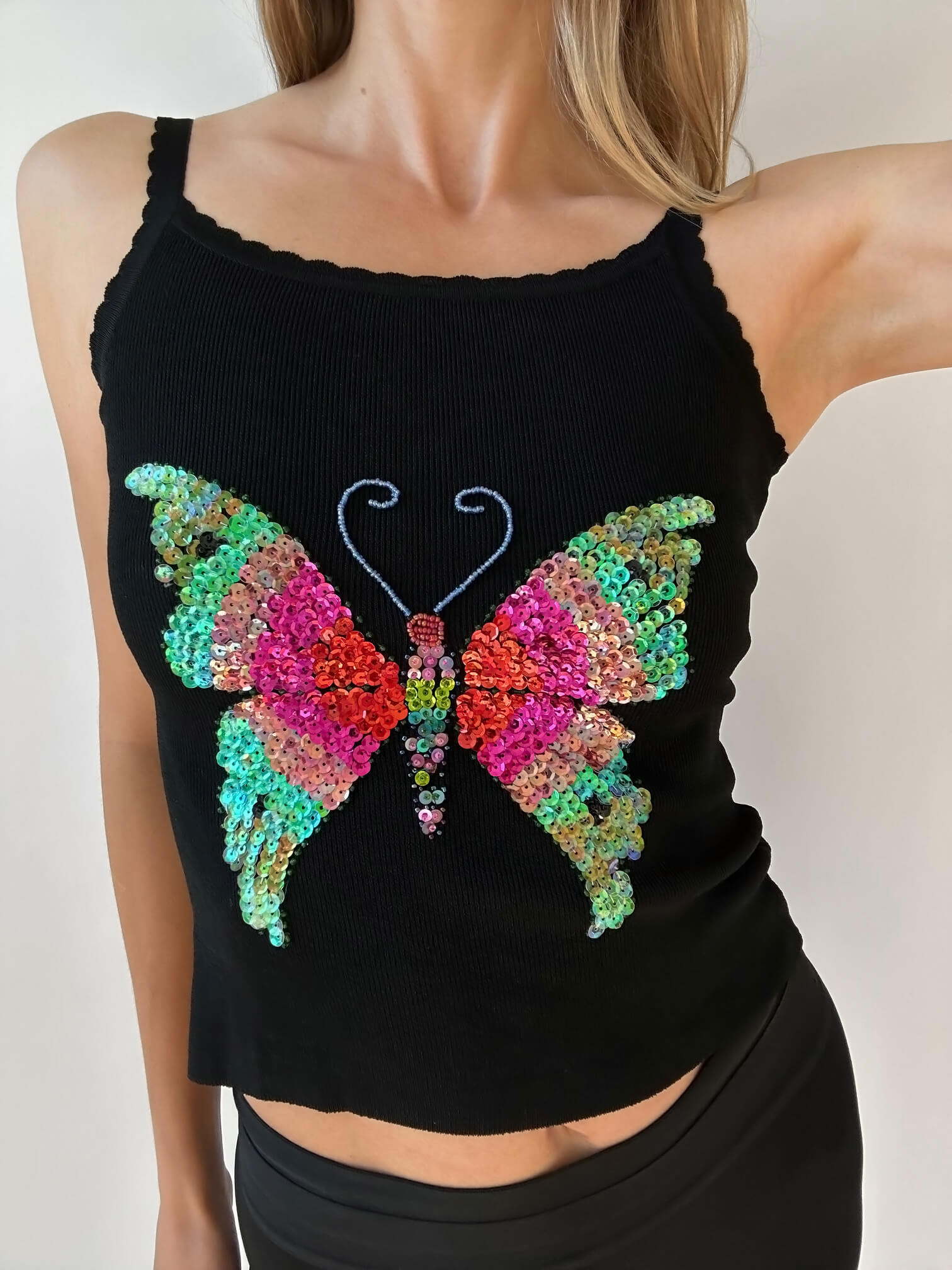Sequin Butterfly Singlet | XS Petite