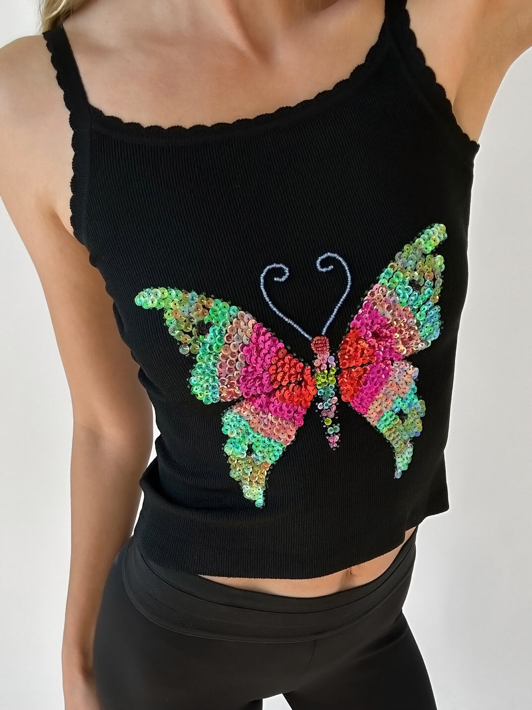 Sequin Butterfly Singlet | XS Petite