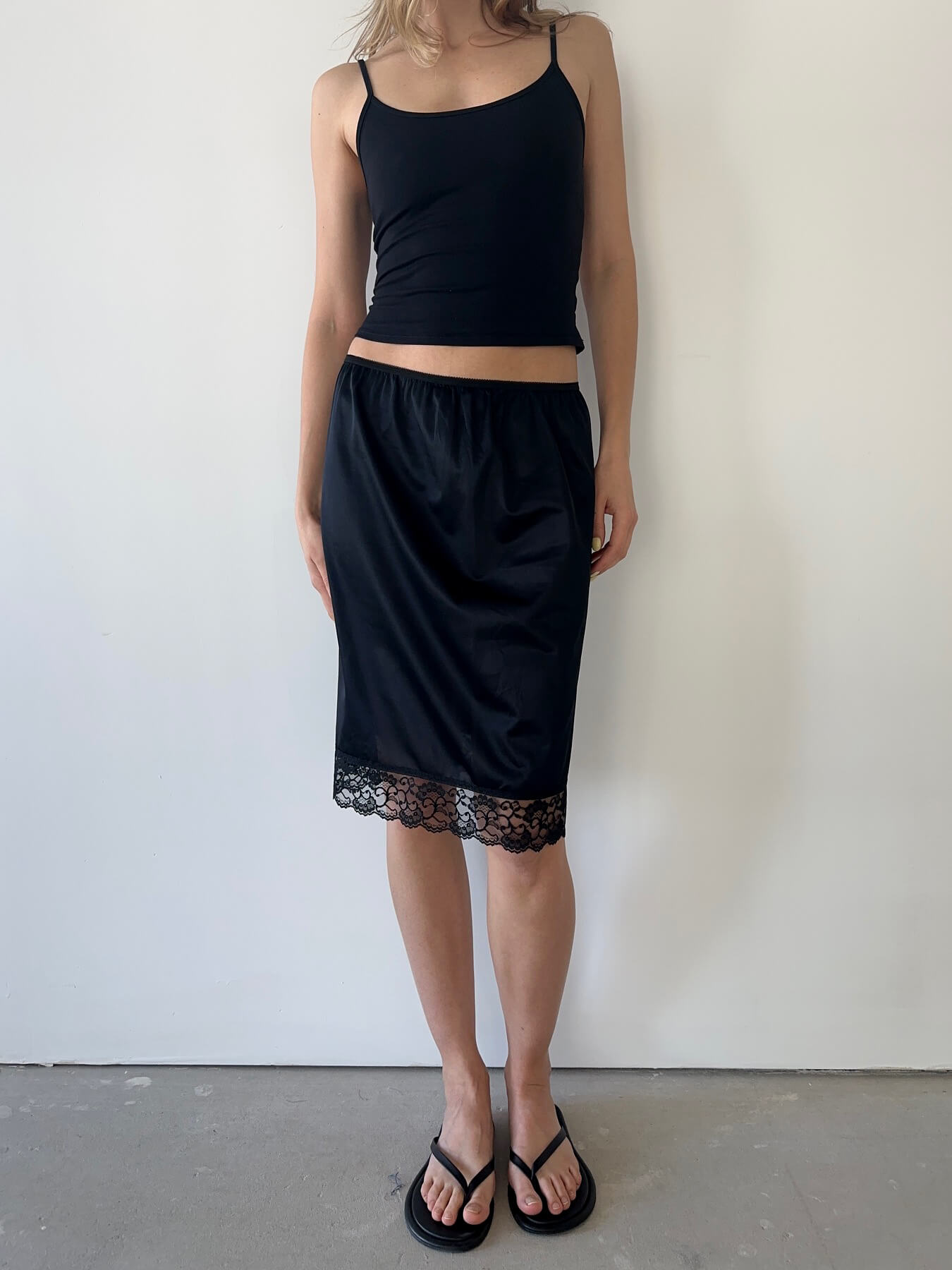 Vintage Nylon Slip Skirt | M/L