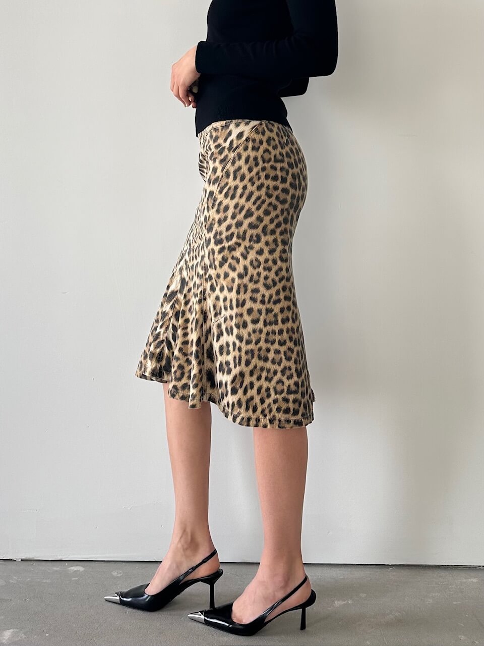 Vintage ROBERTO CAVALLI Leopard Print Skirt | 42/M