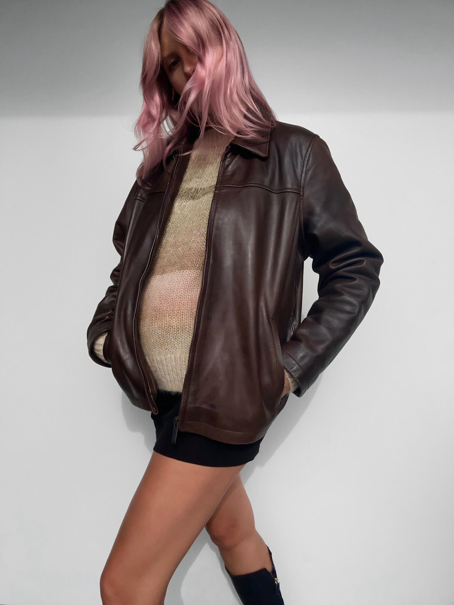 Vintage Chocolate Patina Straight Fit Leather Jacket | XS-L