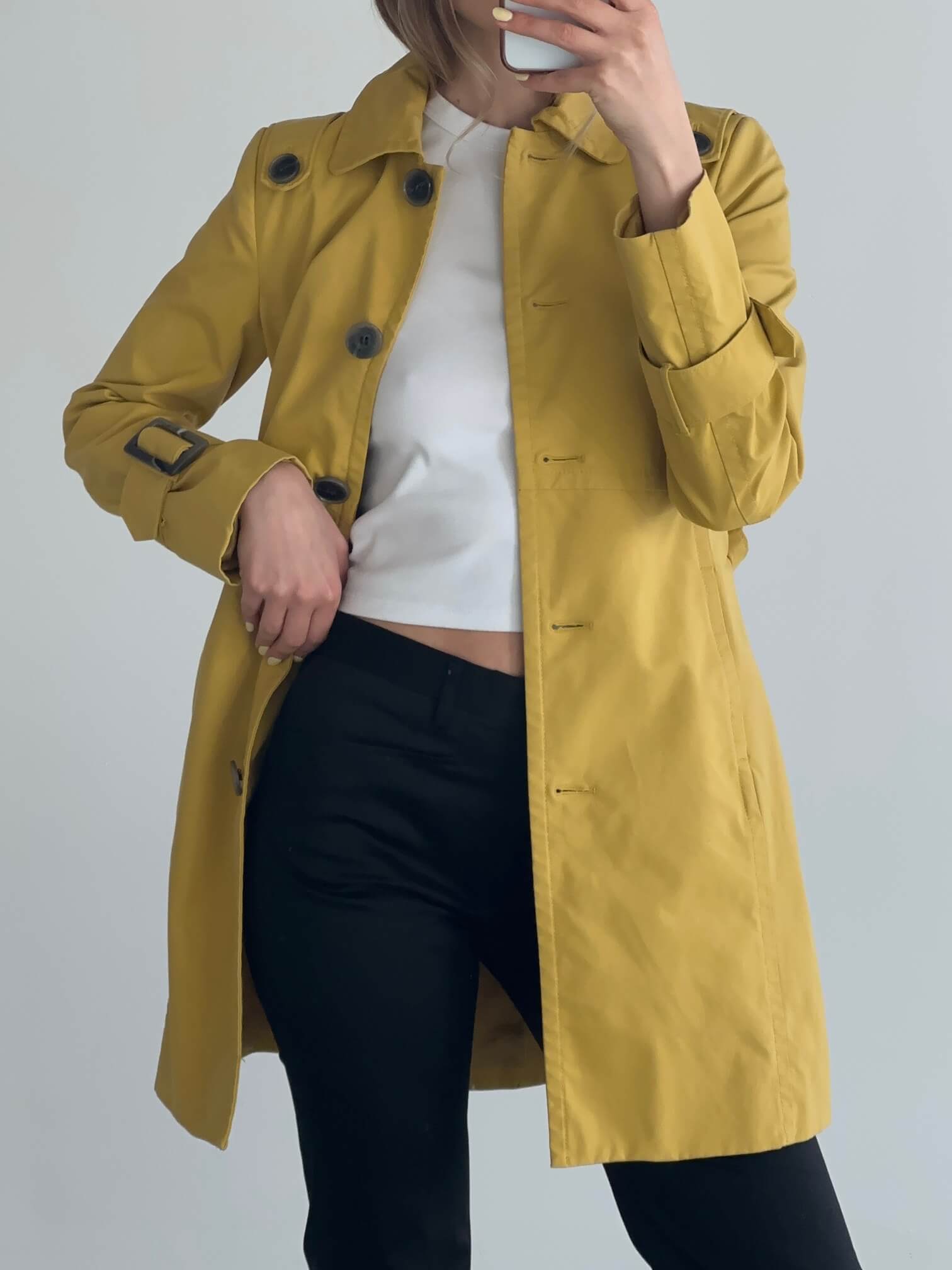 Vintage JACOB Canary Trench Coat | XS/S