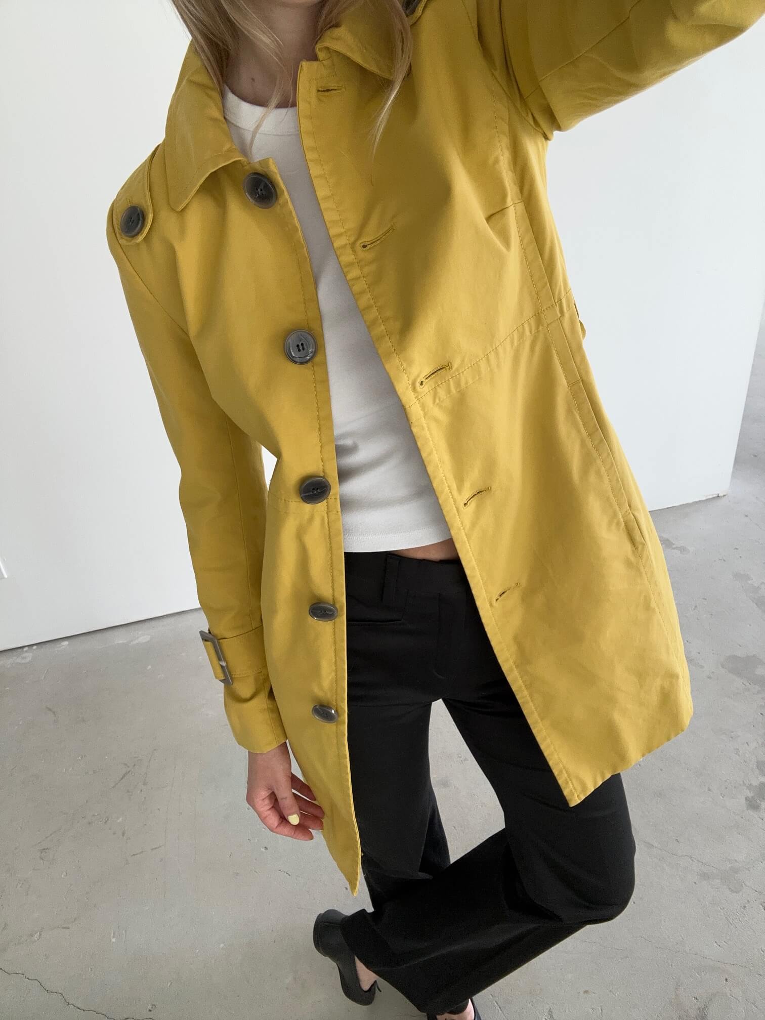 Vintage JACOB Canary Trench Coat | XS/S