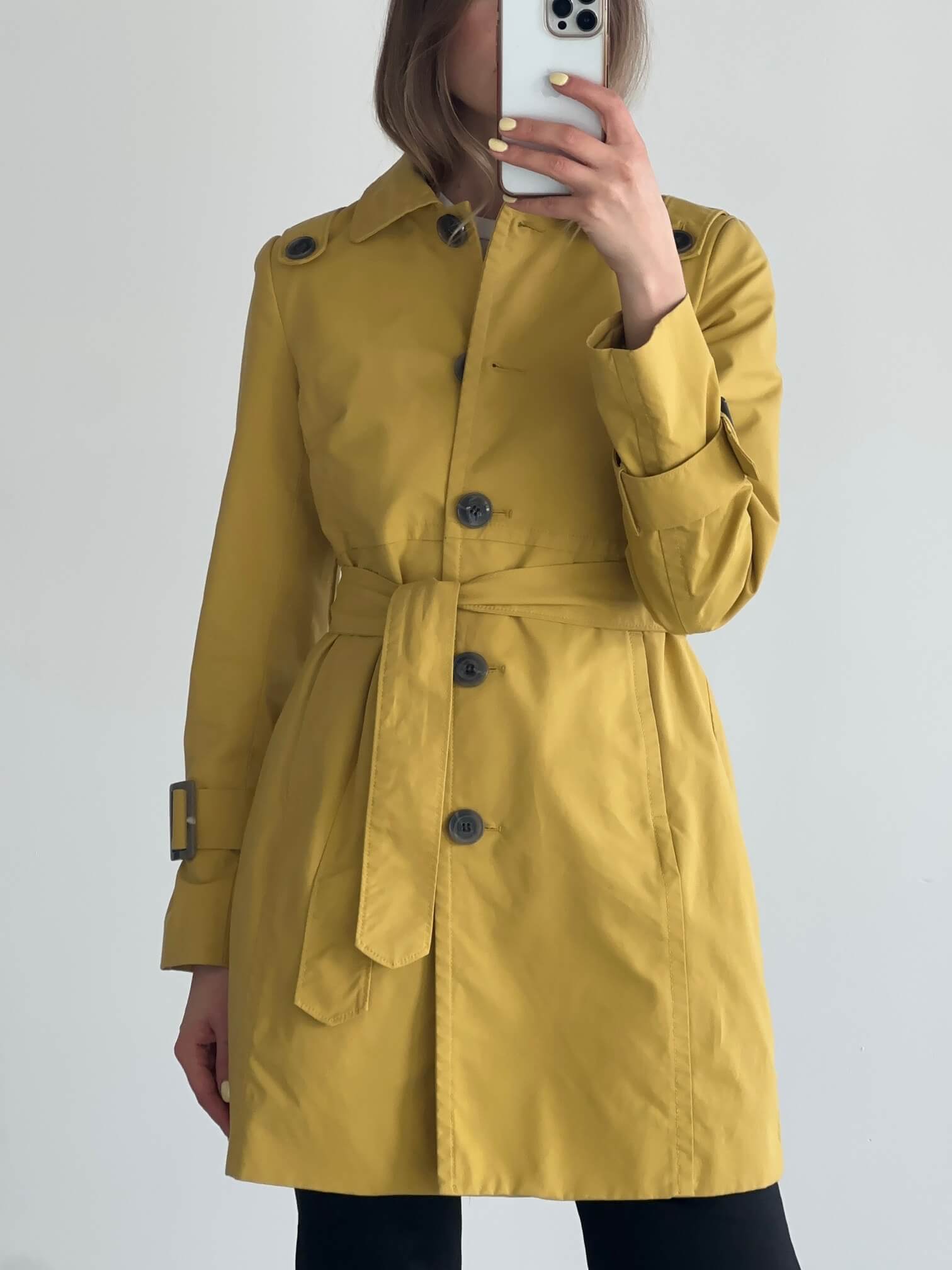 Vintage JACOB Canary Trench Coat | XS/S