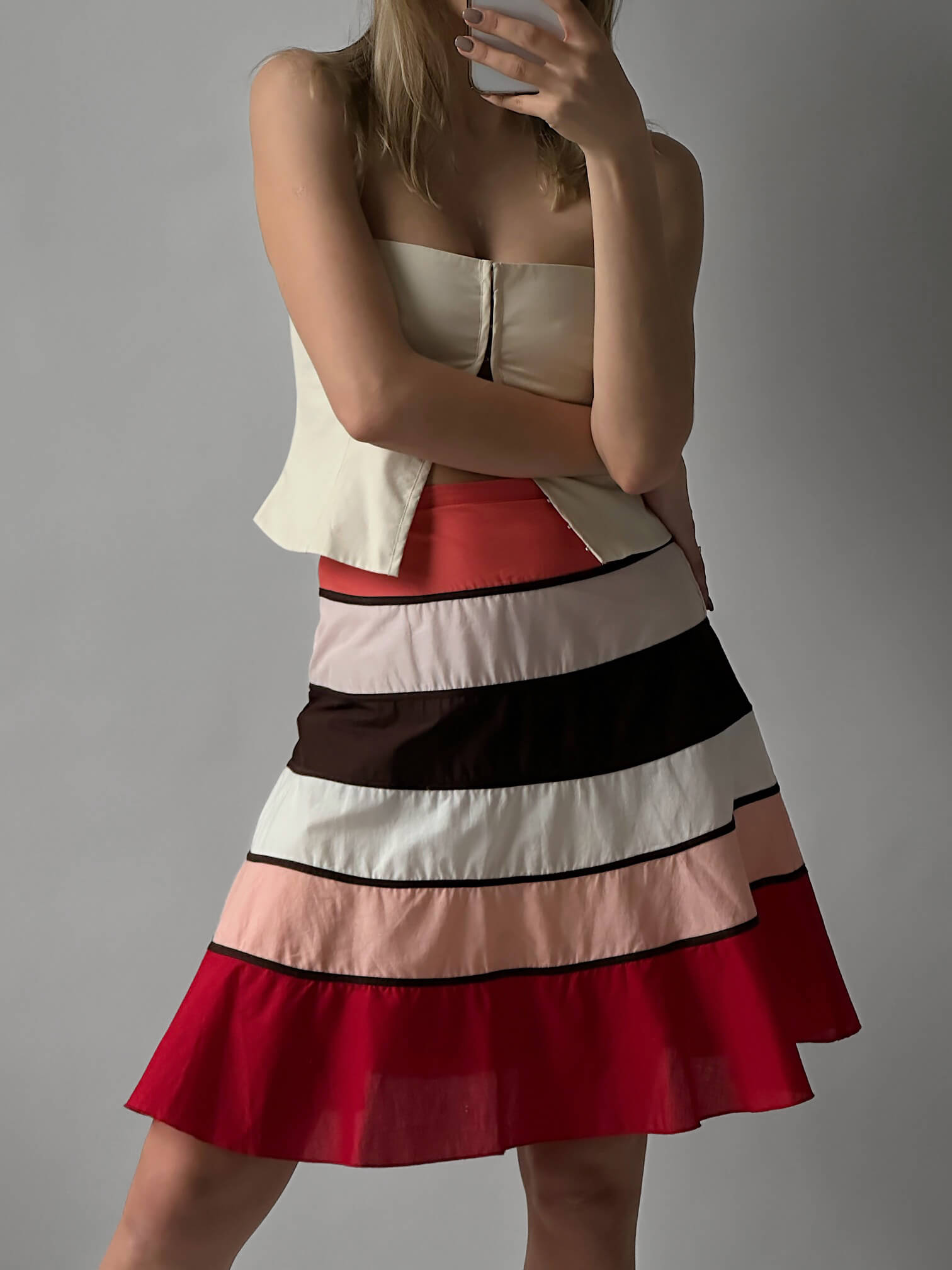 Vintage BCBGB MAXAZRIA Poplin Striped Skirt  | 2