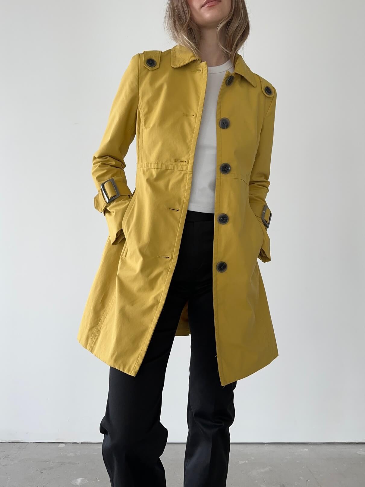 Vintage JACOB Canary Trench Coat | XS/S