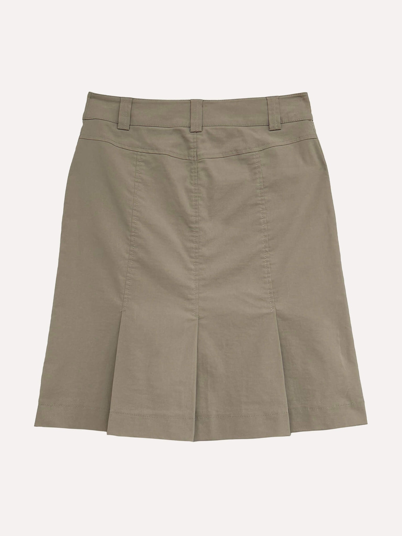 Vintage Khaki Pleated Midi Skirt | S/6
