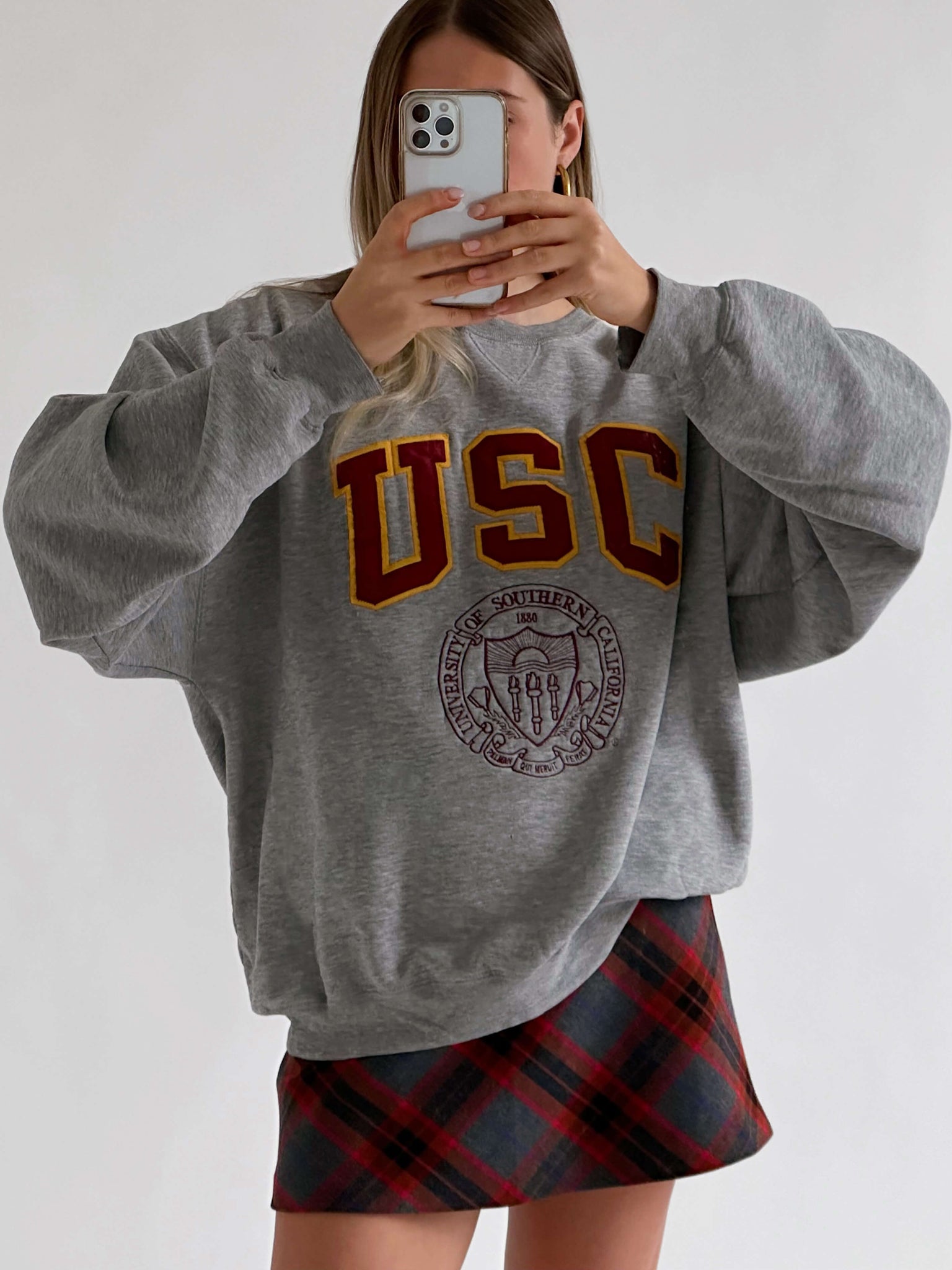 Vintage UNIVERSITY OF SOUTHERN CALIFORNIA Embroidered Sweatshirt | L/XL