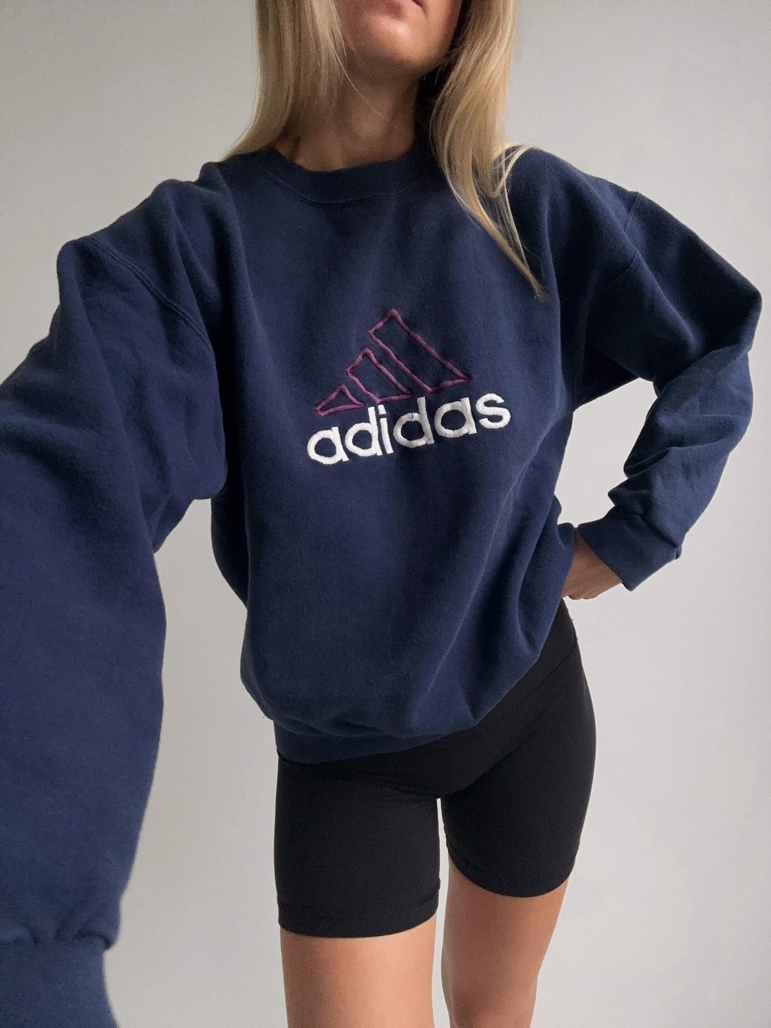 Vintage 90s ADIDAS Embroidered Sweatshirt | S/M