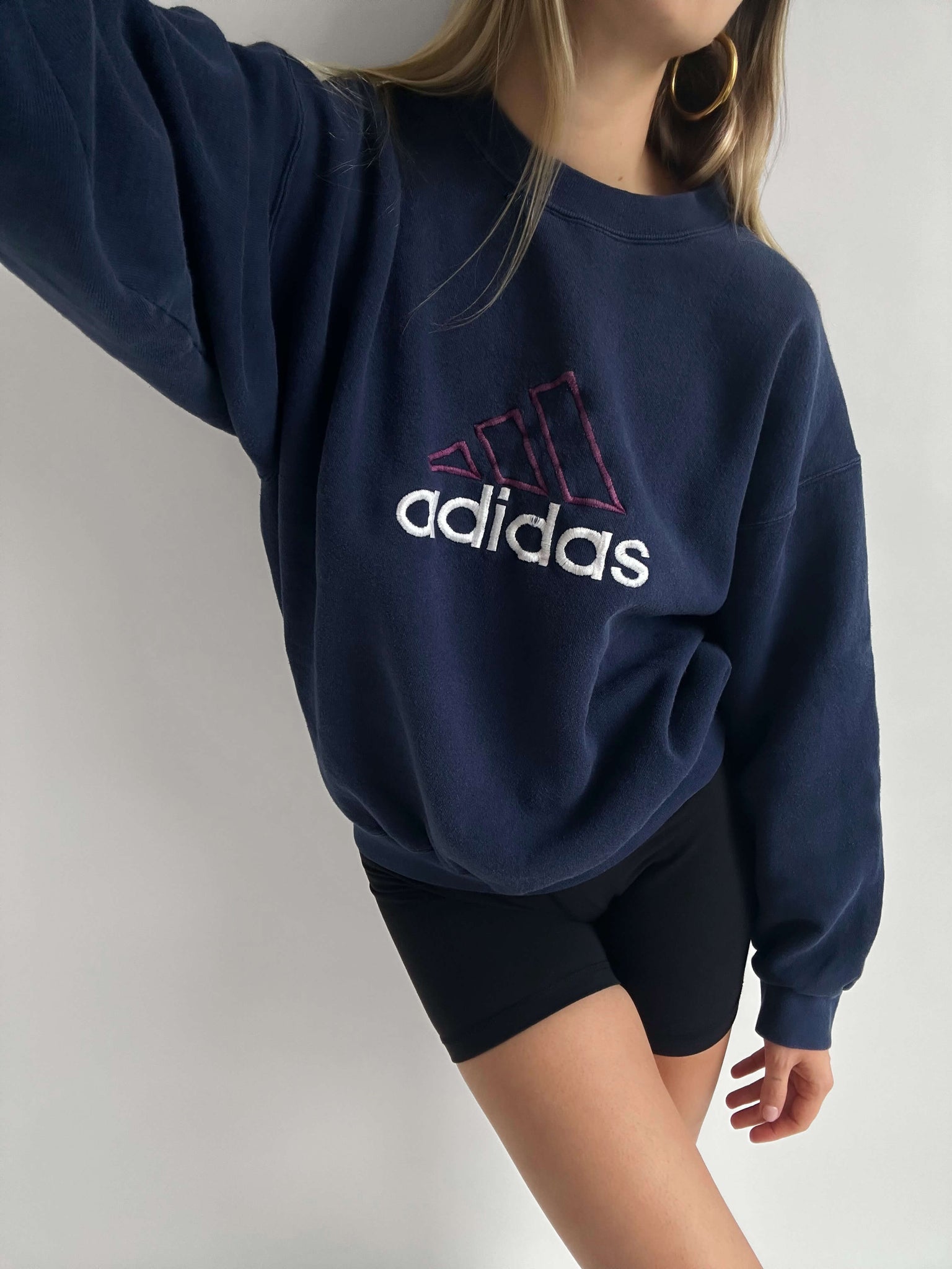 Vintage 90s ADIDAS Embroidered Sweatshirt | S/M