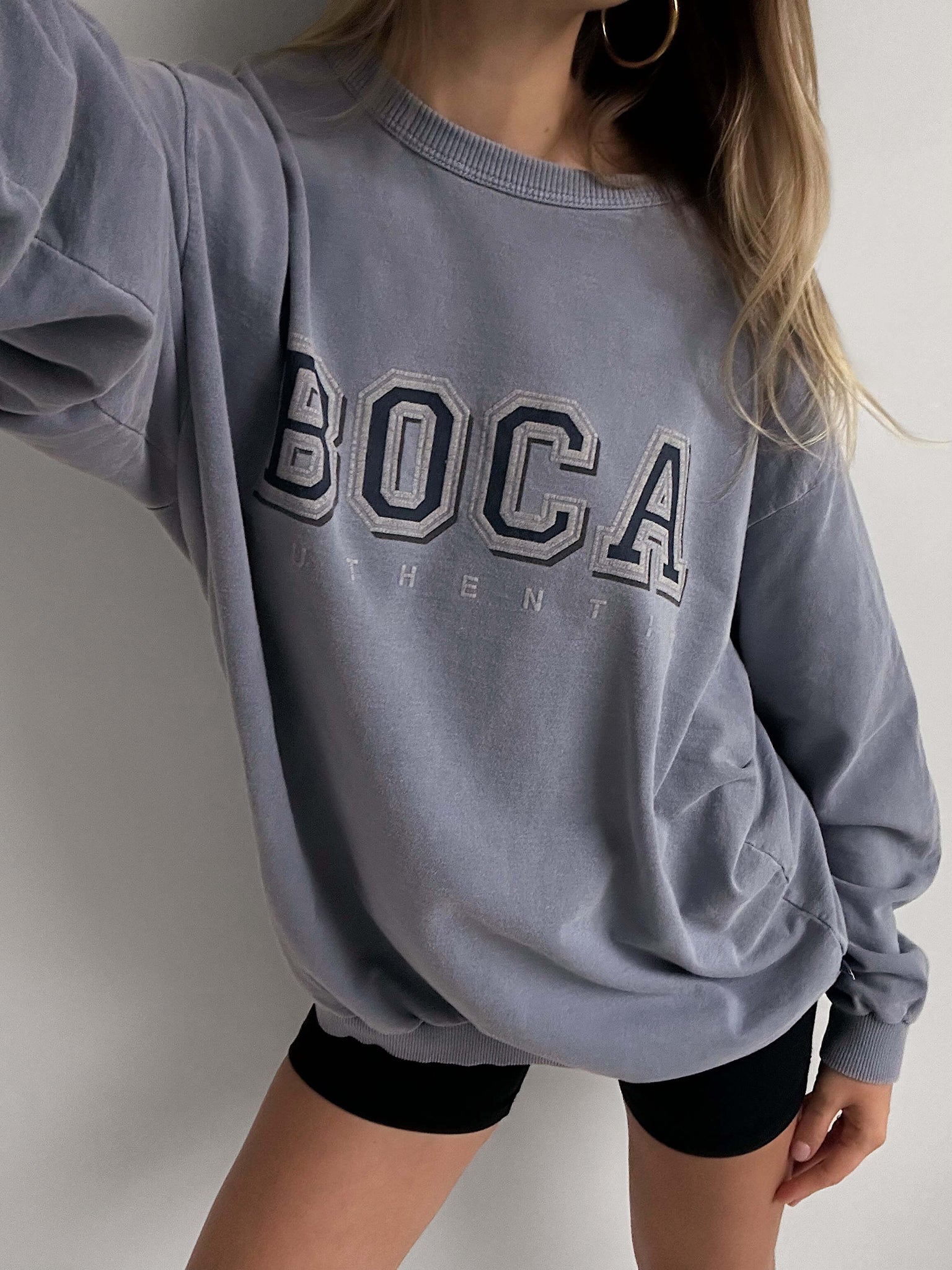 Vintage BOCA AUTHENTIC Faded & Distressed Sweatshirt | L/XL