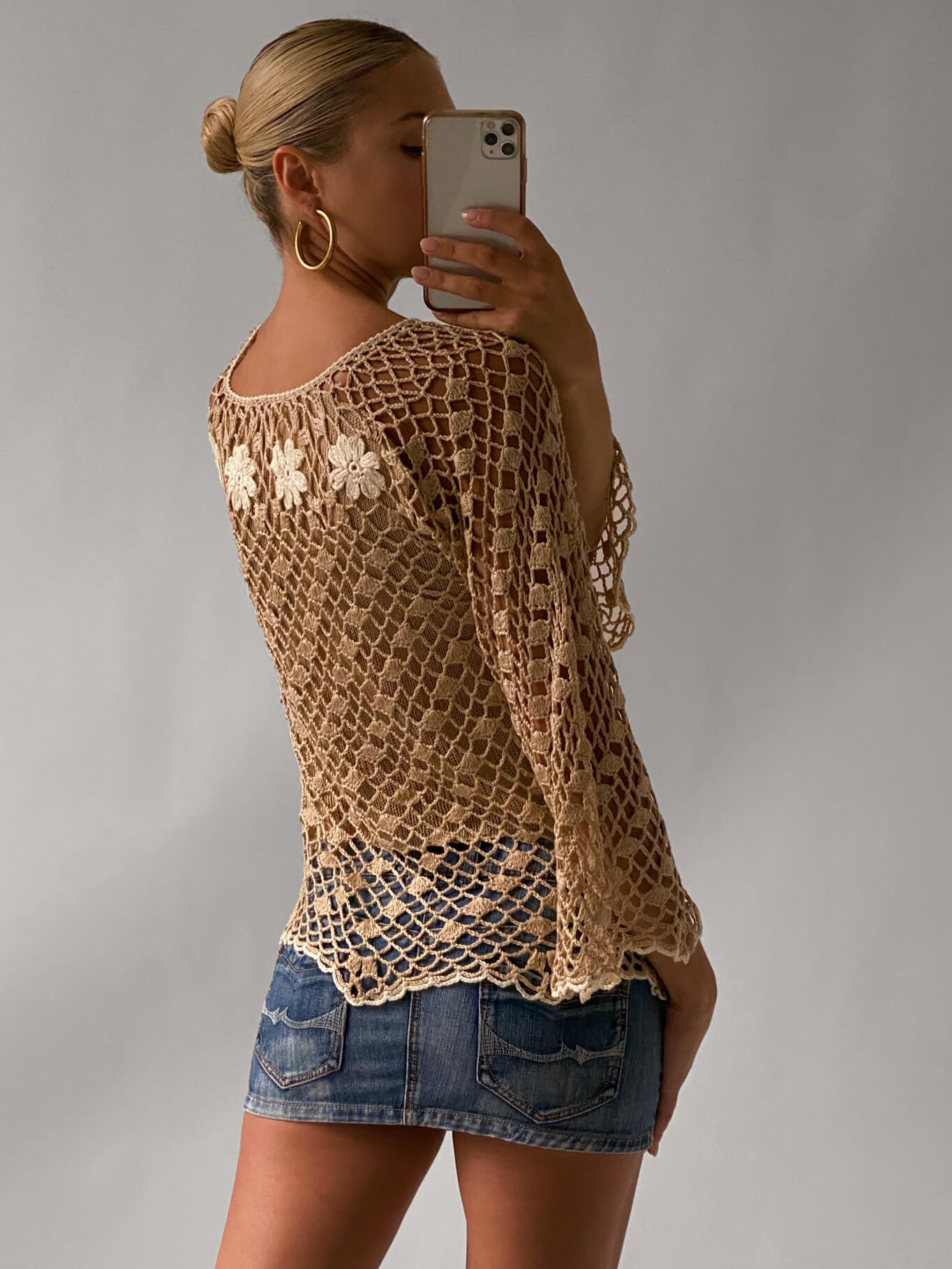 Vintage Floral Crochet Top | XS-M