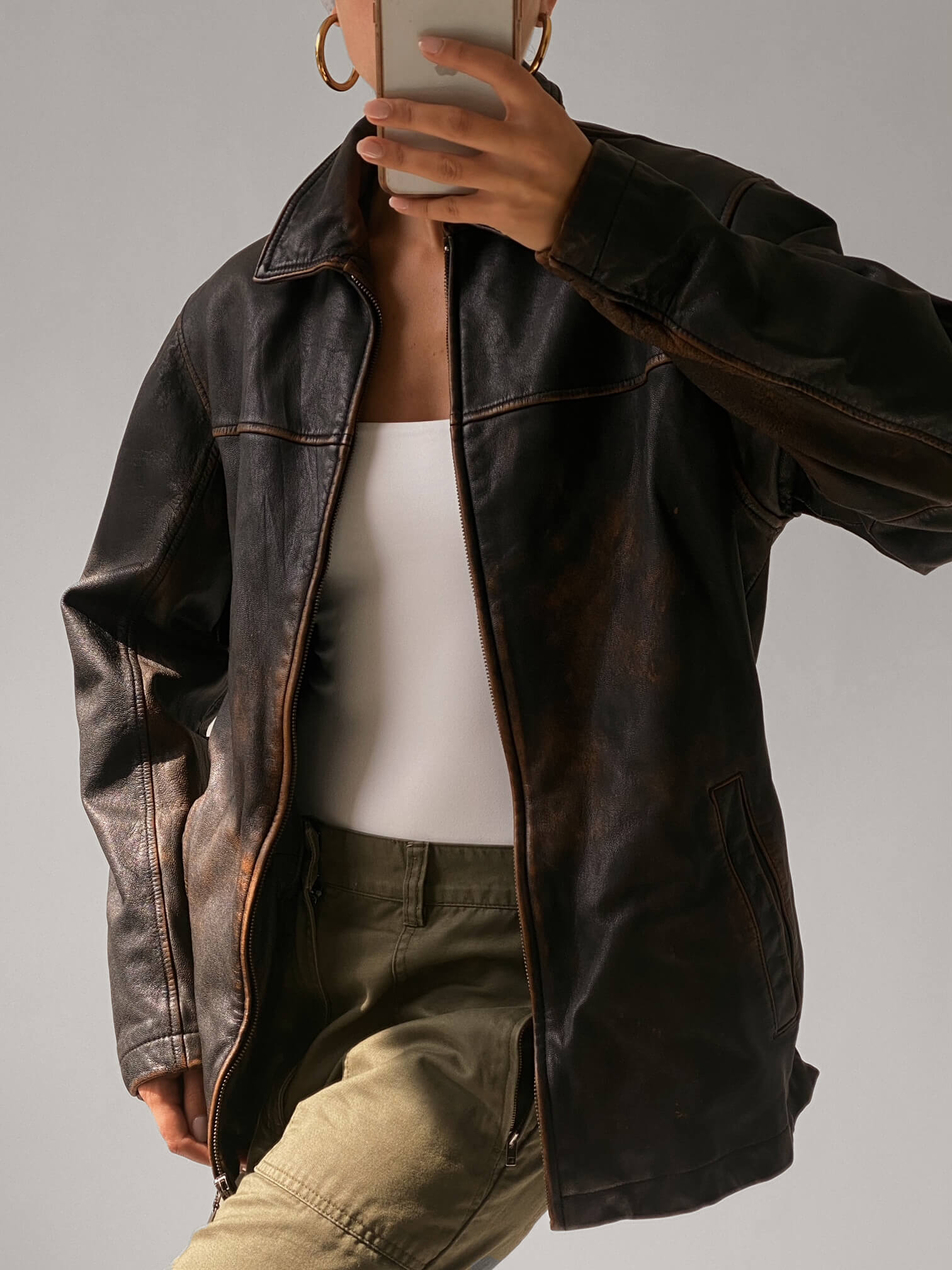 Vintage Rust Patina Leather Jacket | XS-L