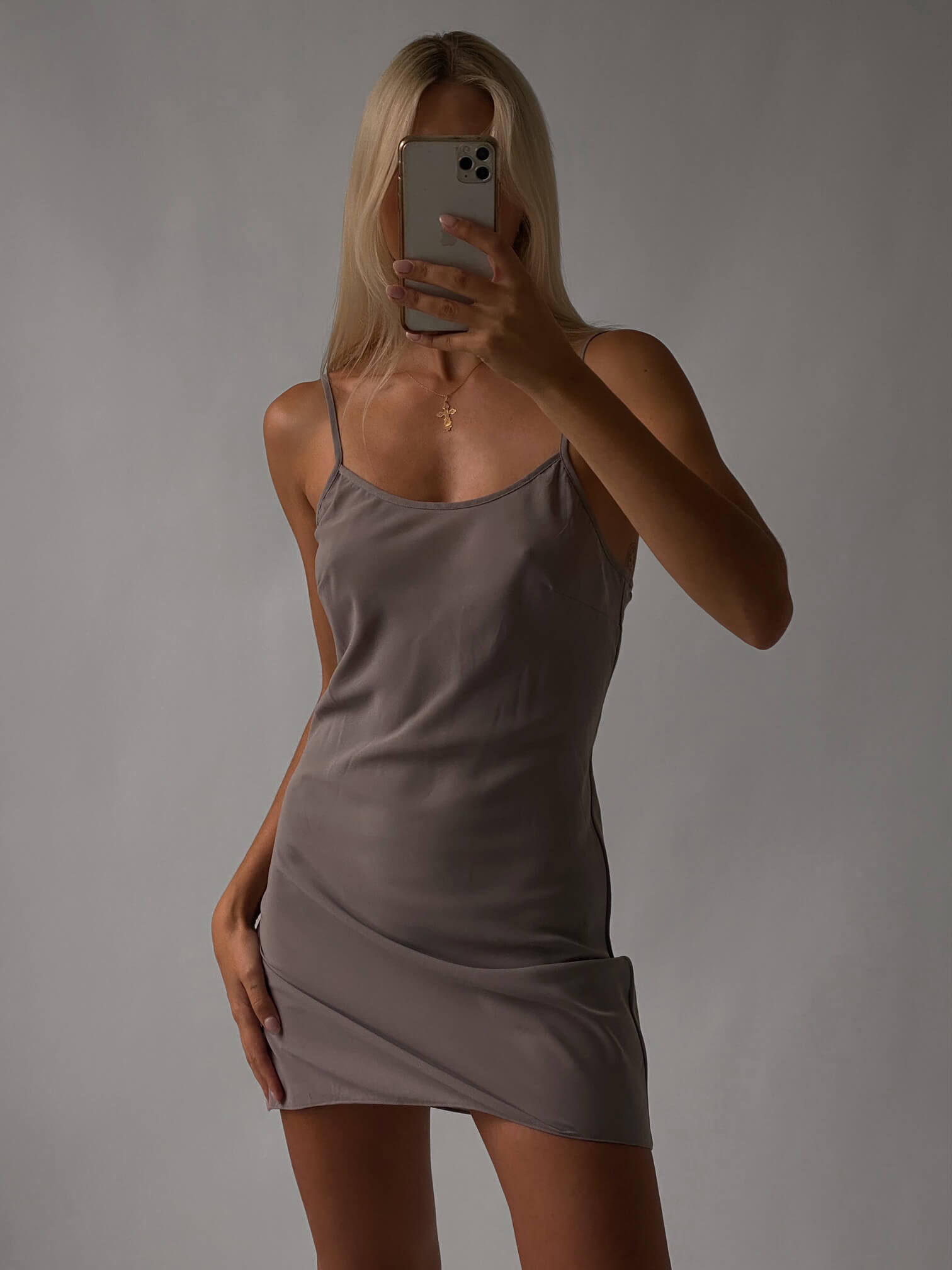Vintage Slate Slip Dress | XS