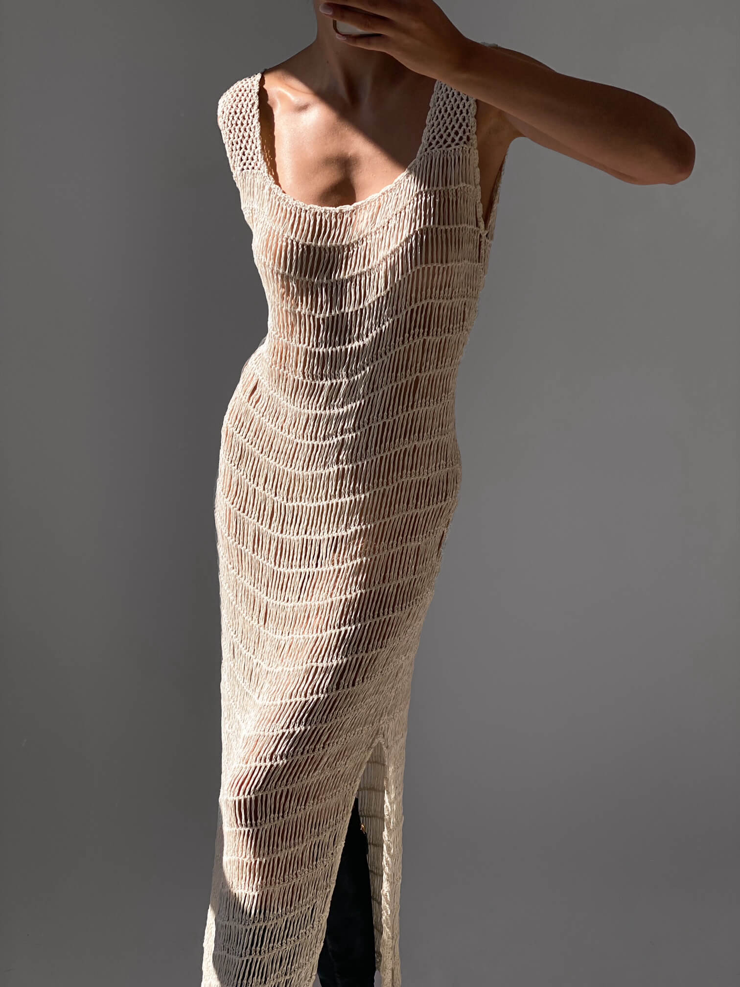 Vintage Hand Woven Maxi Dress | S/M