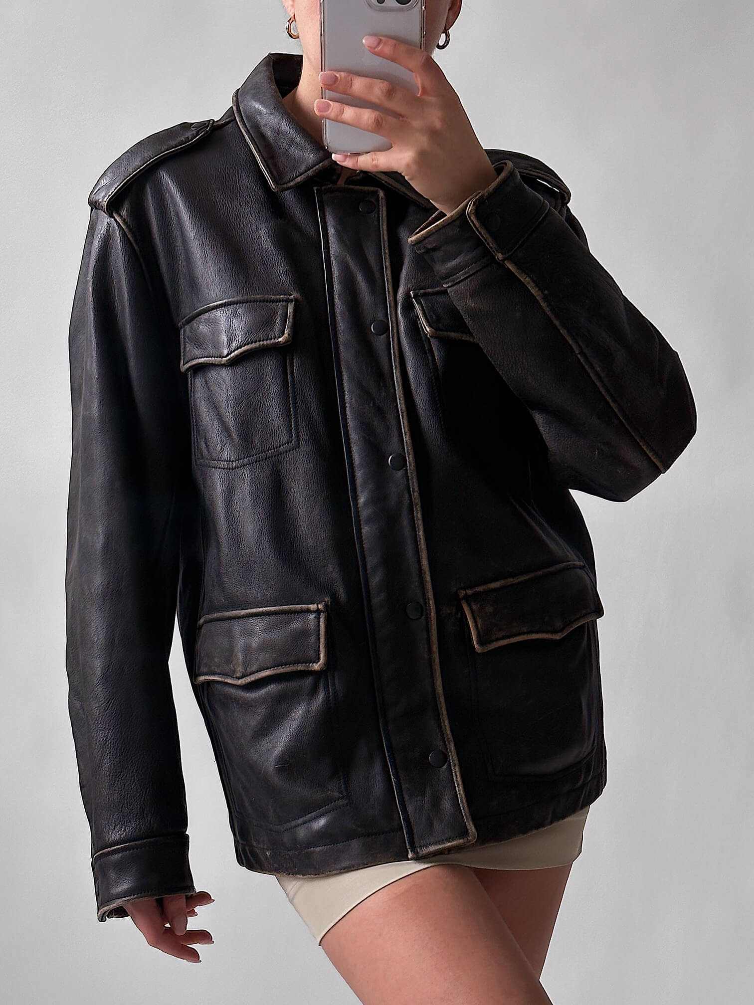 Vintage LEVIS Faded Patina Oversized Leather Jacket | XS-L