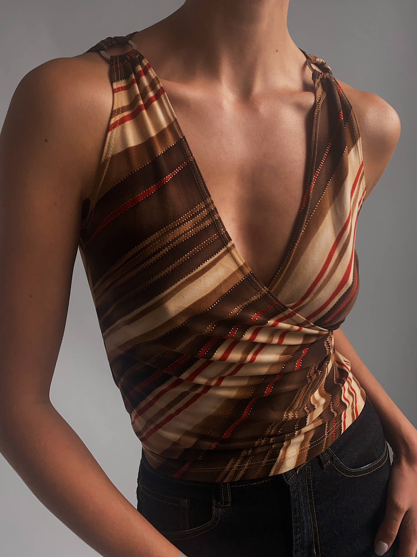 Vintage O-Ring Striped Top | S/M