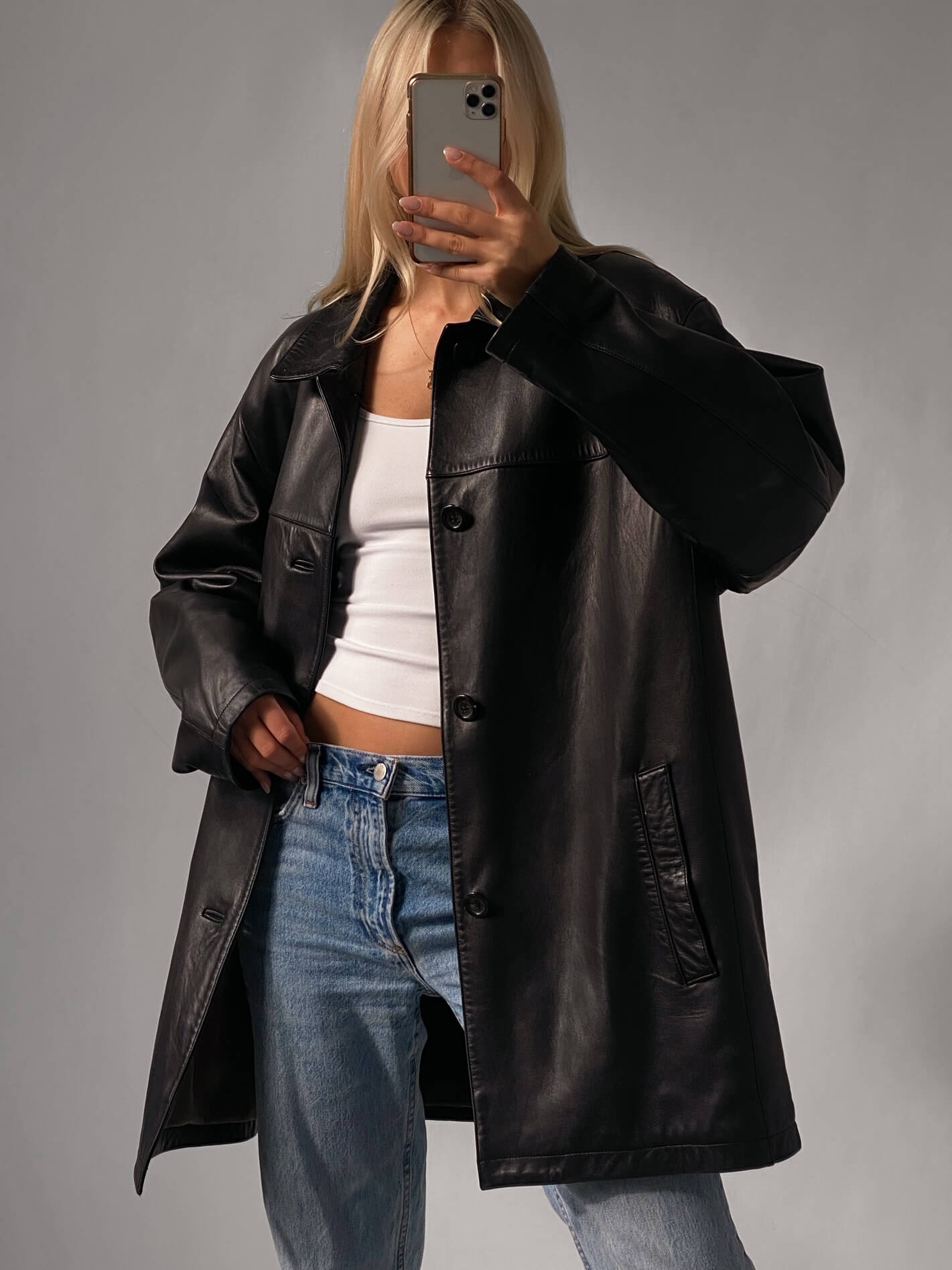 Vintage Ultra Oversized Andrew Marc Leather Jacket | XS-XXL