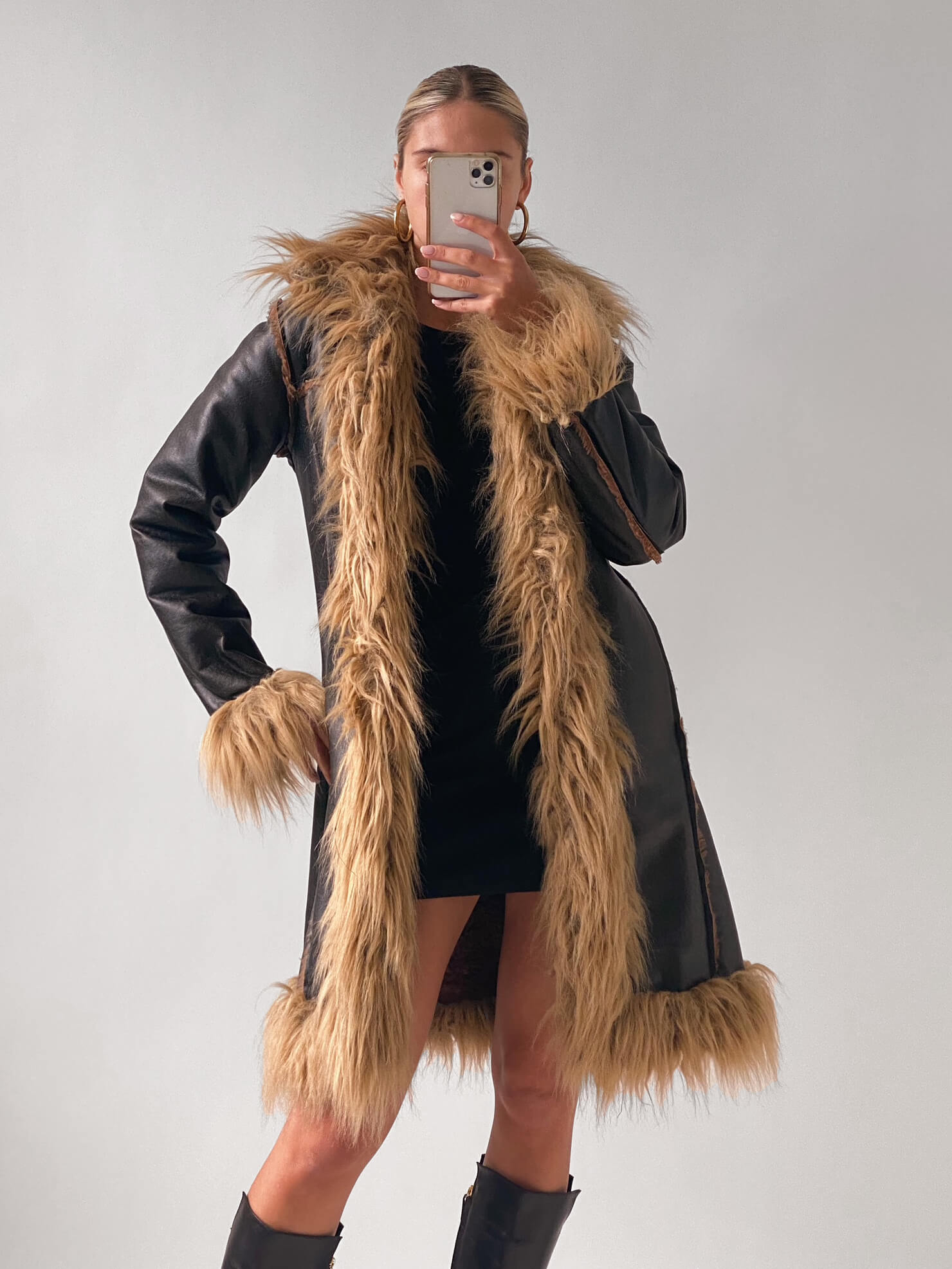 Vintage Faux Leather Penny Lane Coat | XS/S