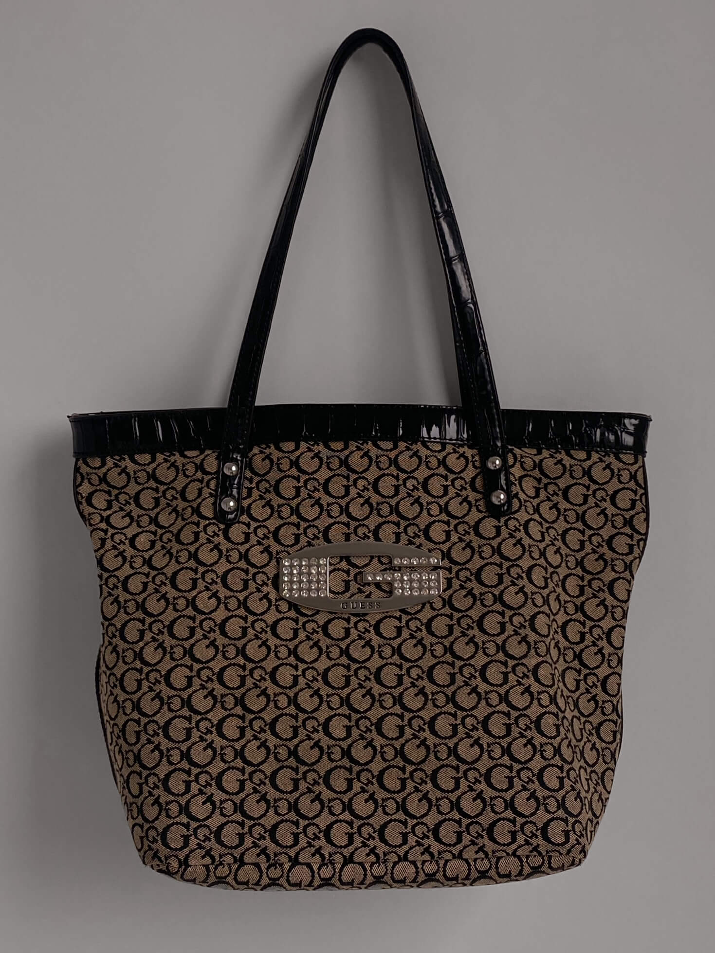 Vintage GUESS Monogram Canvas Tote