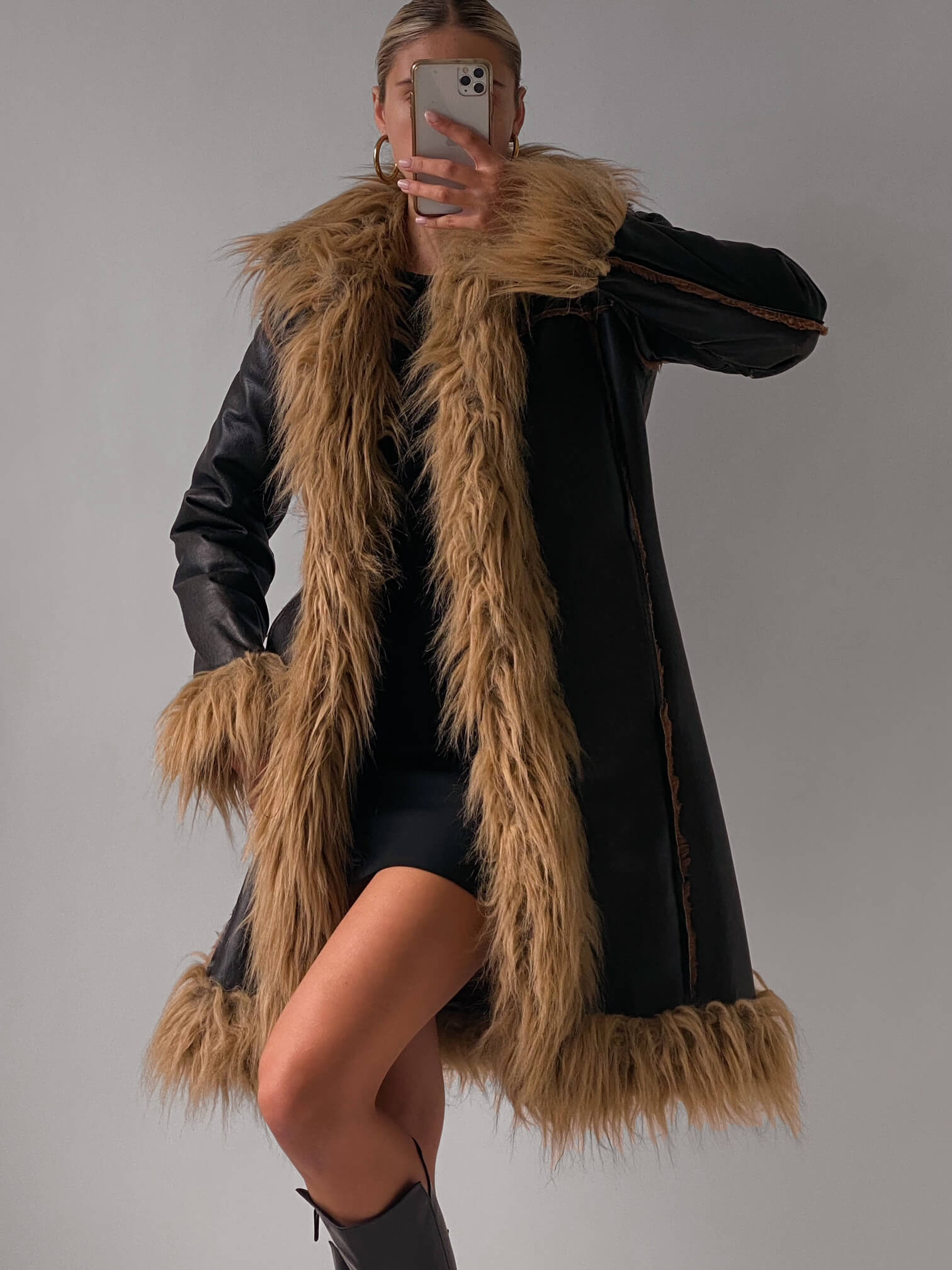 Vintage Faux Leather Penny Lane Coat | XS/S