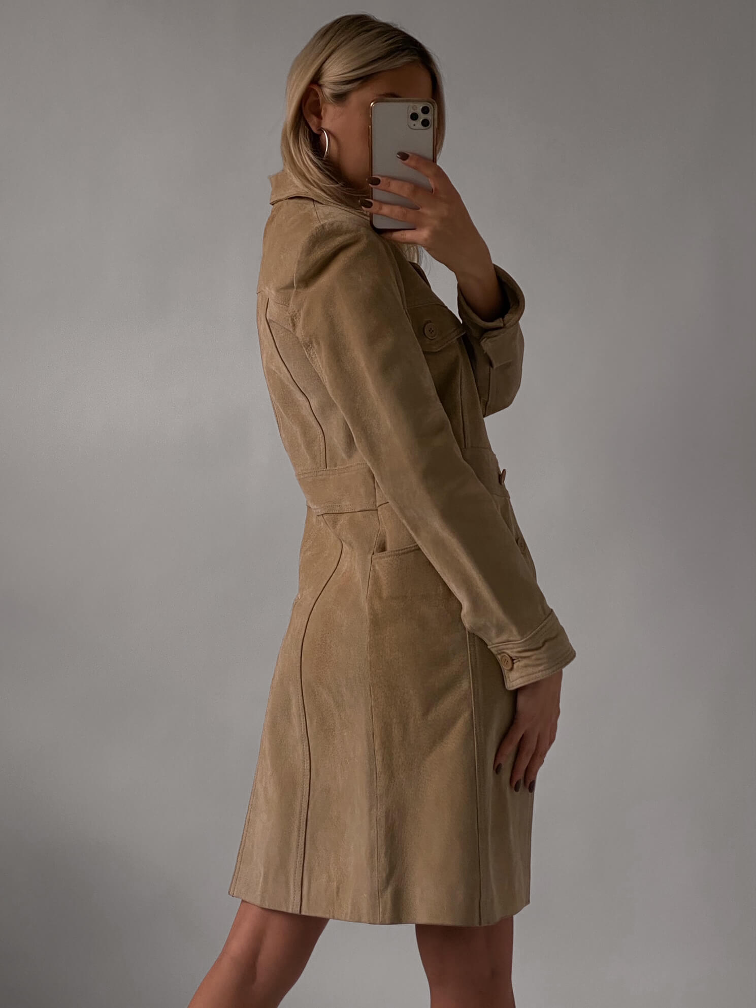 Vintage Suede Long Jacket | S