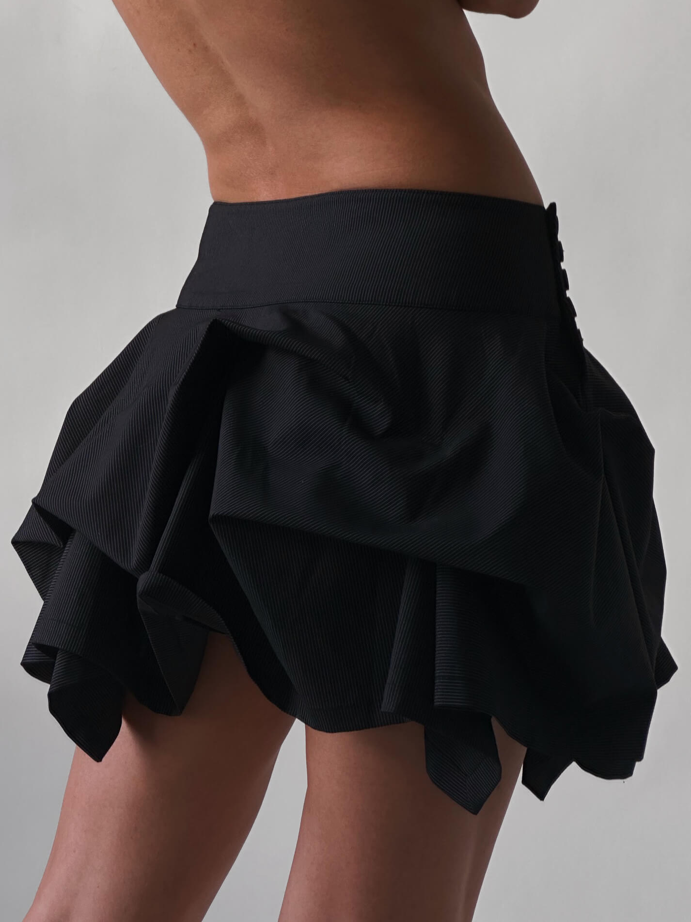Y2K Pinstripe Bubble Skirt | XS/S
