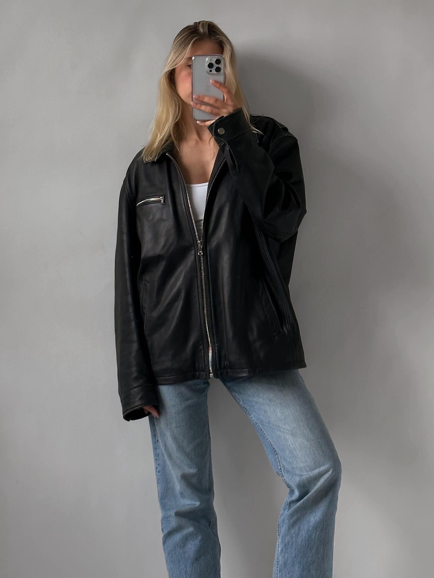Retro MICHAEL KORS Oversized Patina Leather Jacket | XS-XXL