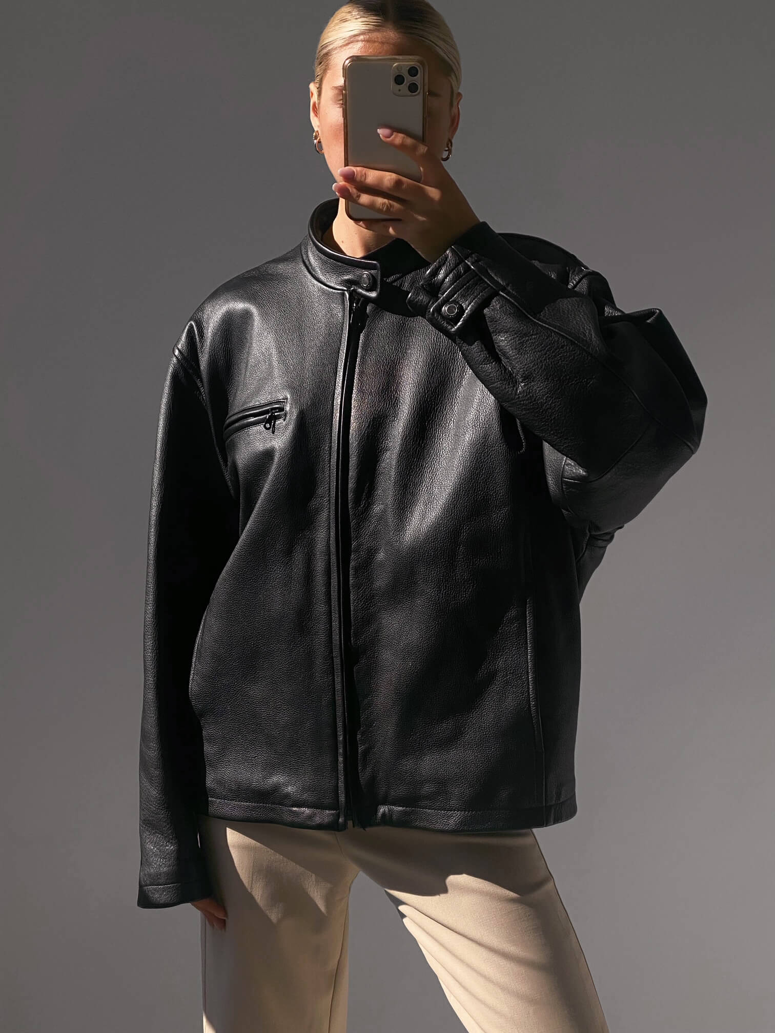 Vintage Heavy Duty Oversized Moto Jacket | XS-L