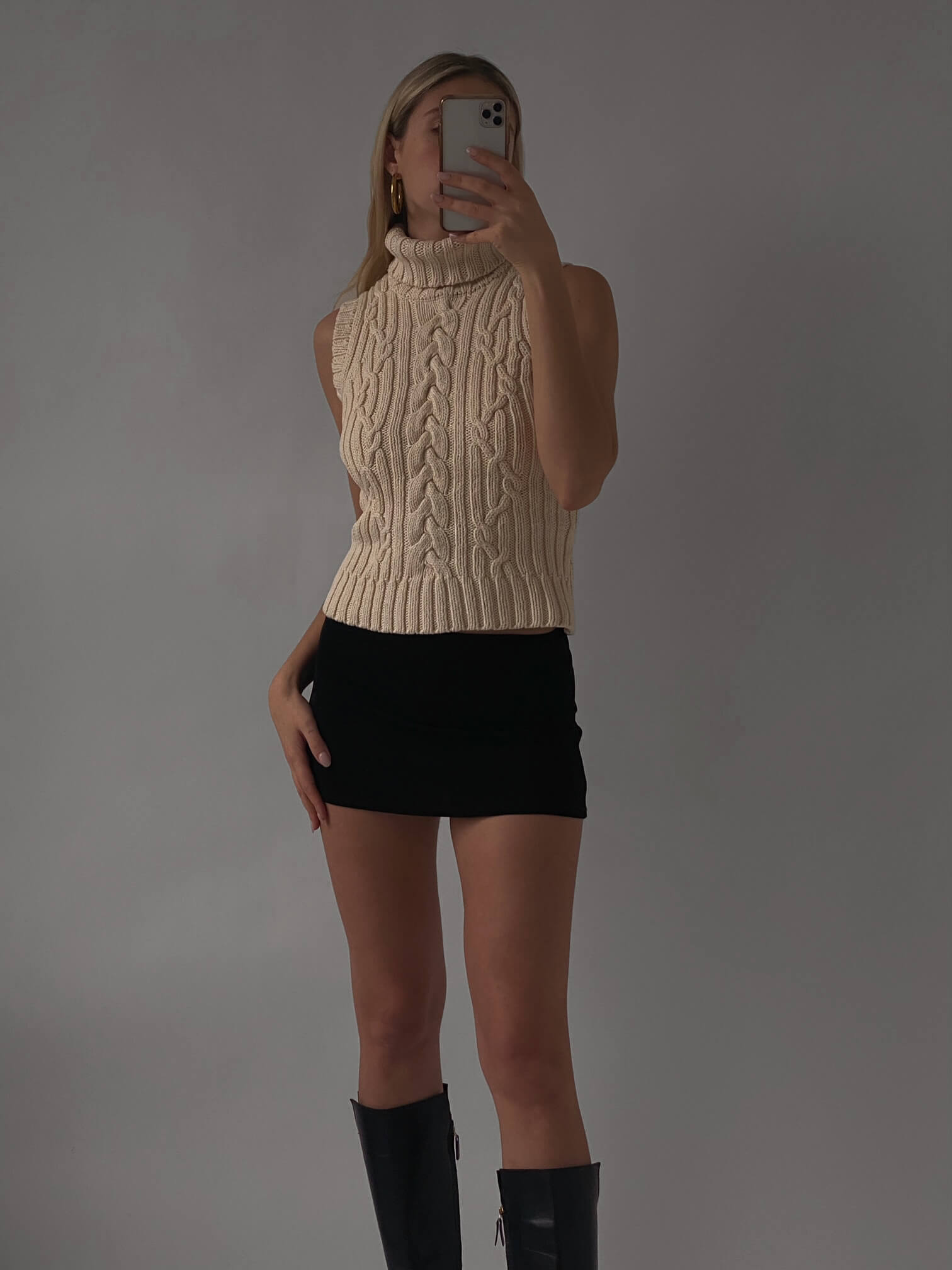 Vintage Sleeveless Cable Knit | S
