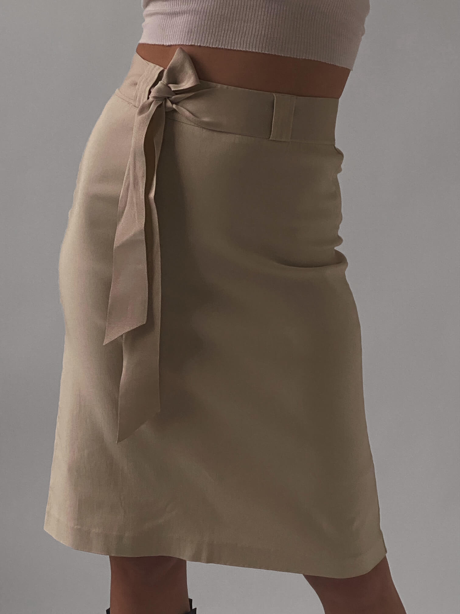 Vintage Belted Midi Skirt | 2/XS