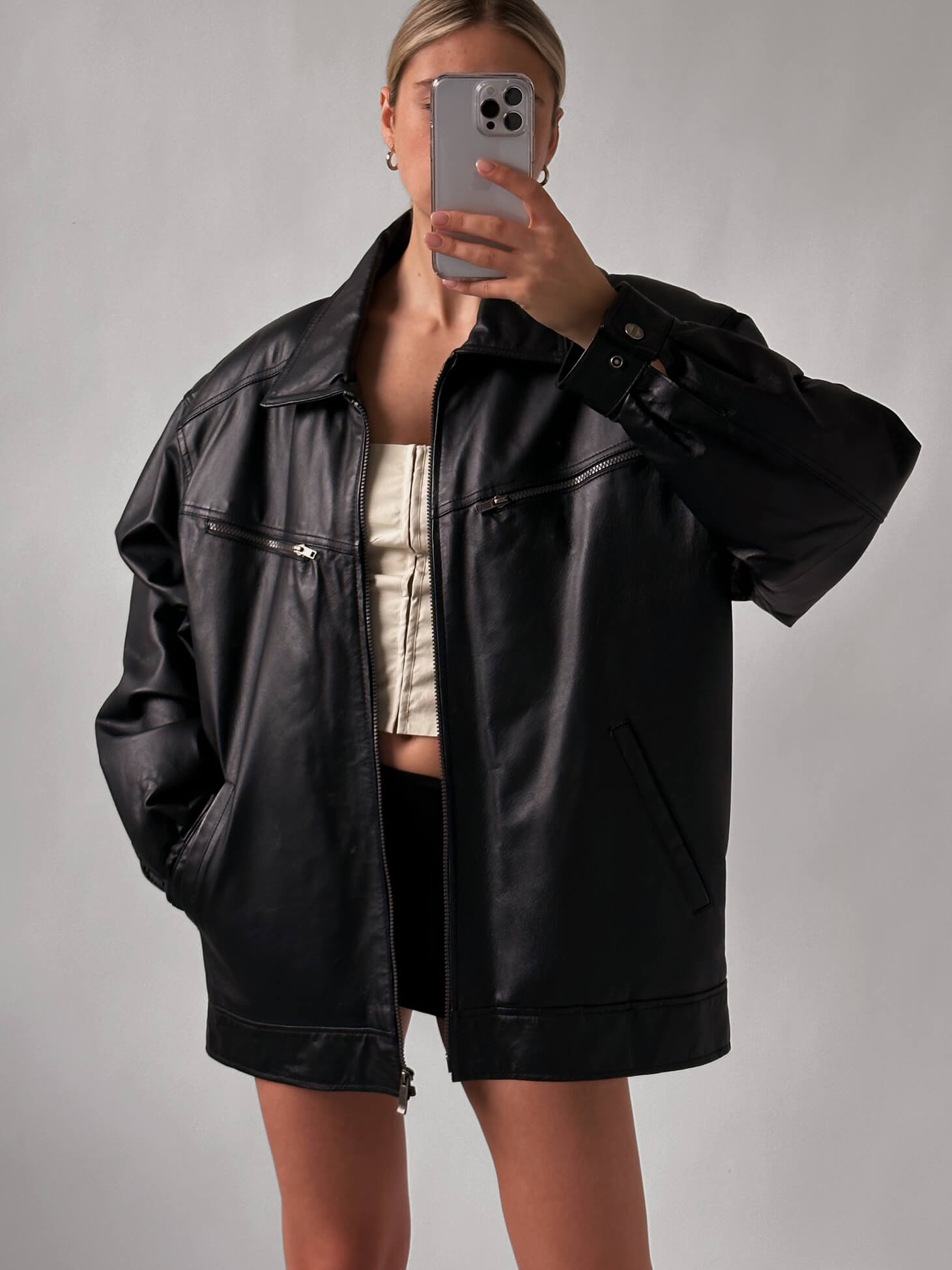Vintage ULTRA OVERSIZED Straight Fit Leather Jacket | XS-XXL