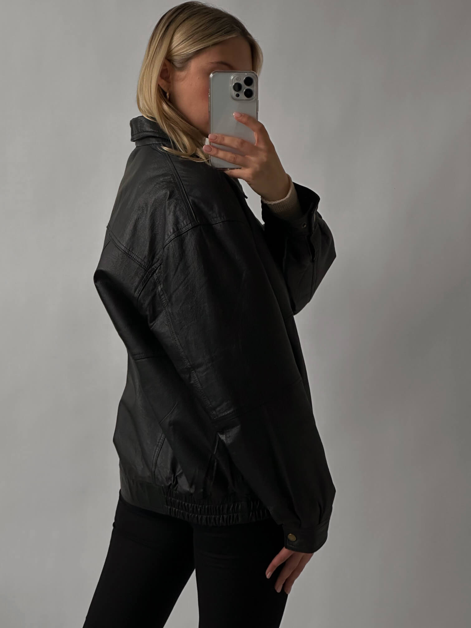 Vintage Oversized Classic Leather Bomber Jacket | XS-XL