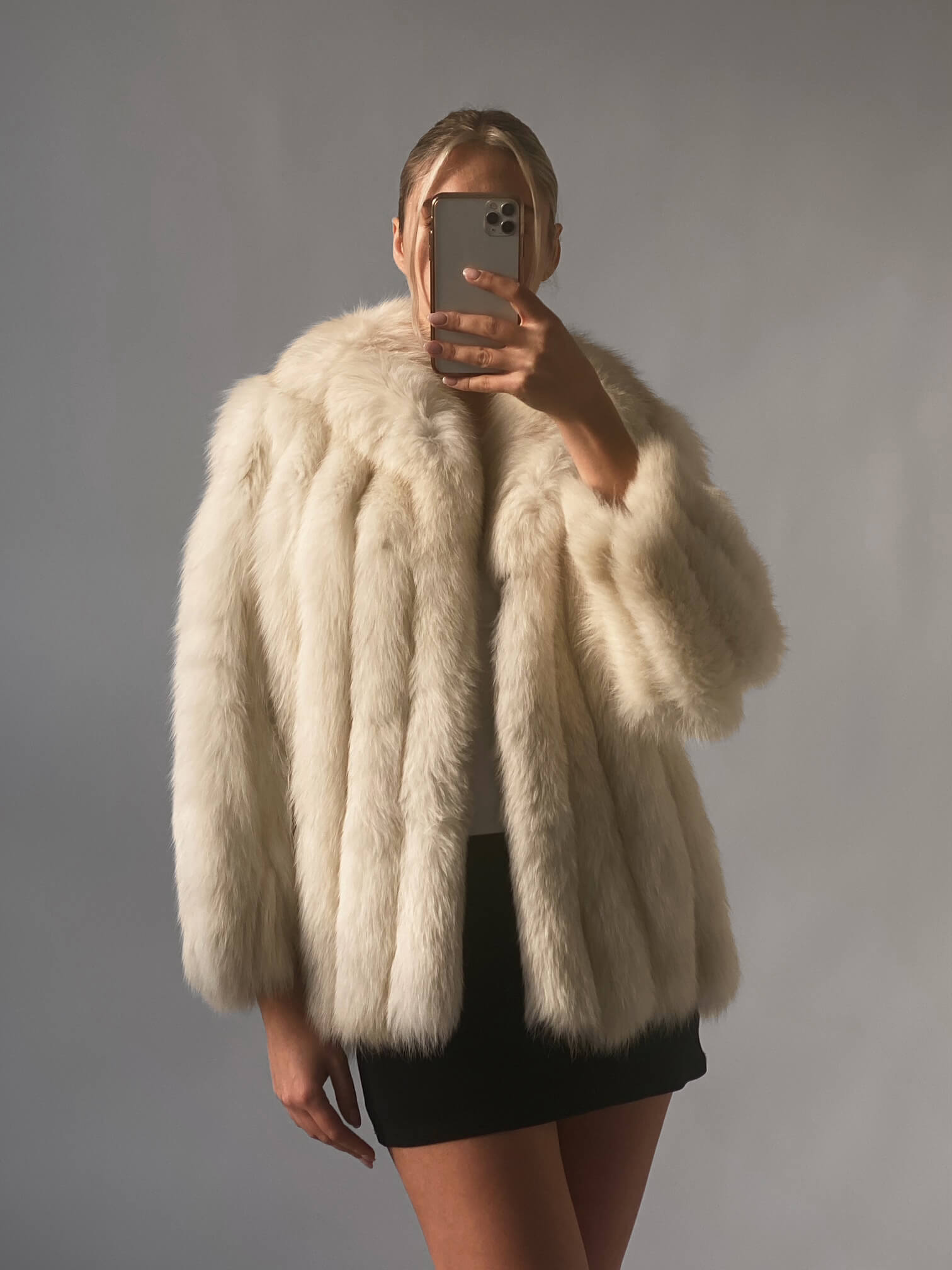Vintage Snow White Fur Coat | XS-M